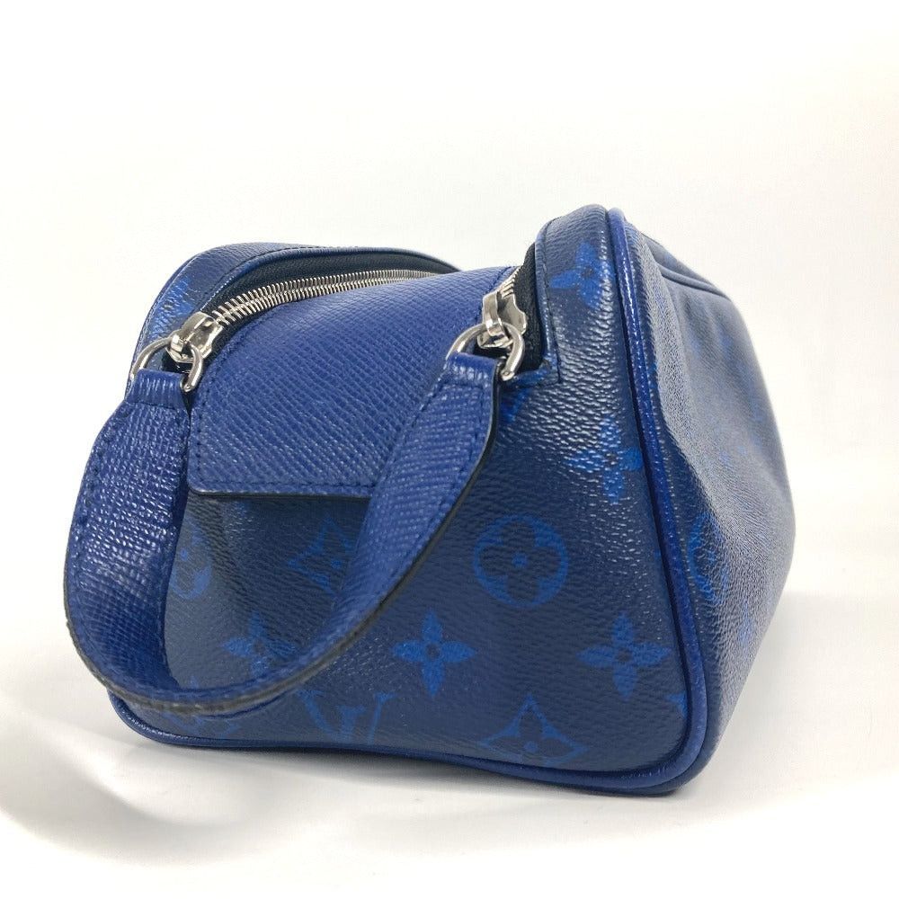 Louis Vuitton Louis Vuitton M30849 Tigers Llama Dopp Kit Pouch Handbag Clutch Bag Zippered Carrying Case Taiga Leather Unisex Blue Size ONE SIZE - 4 Thumbnail