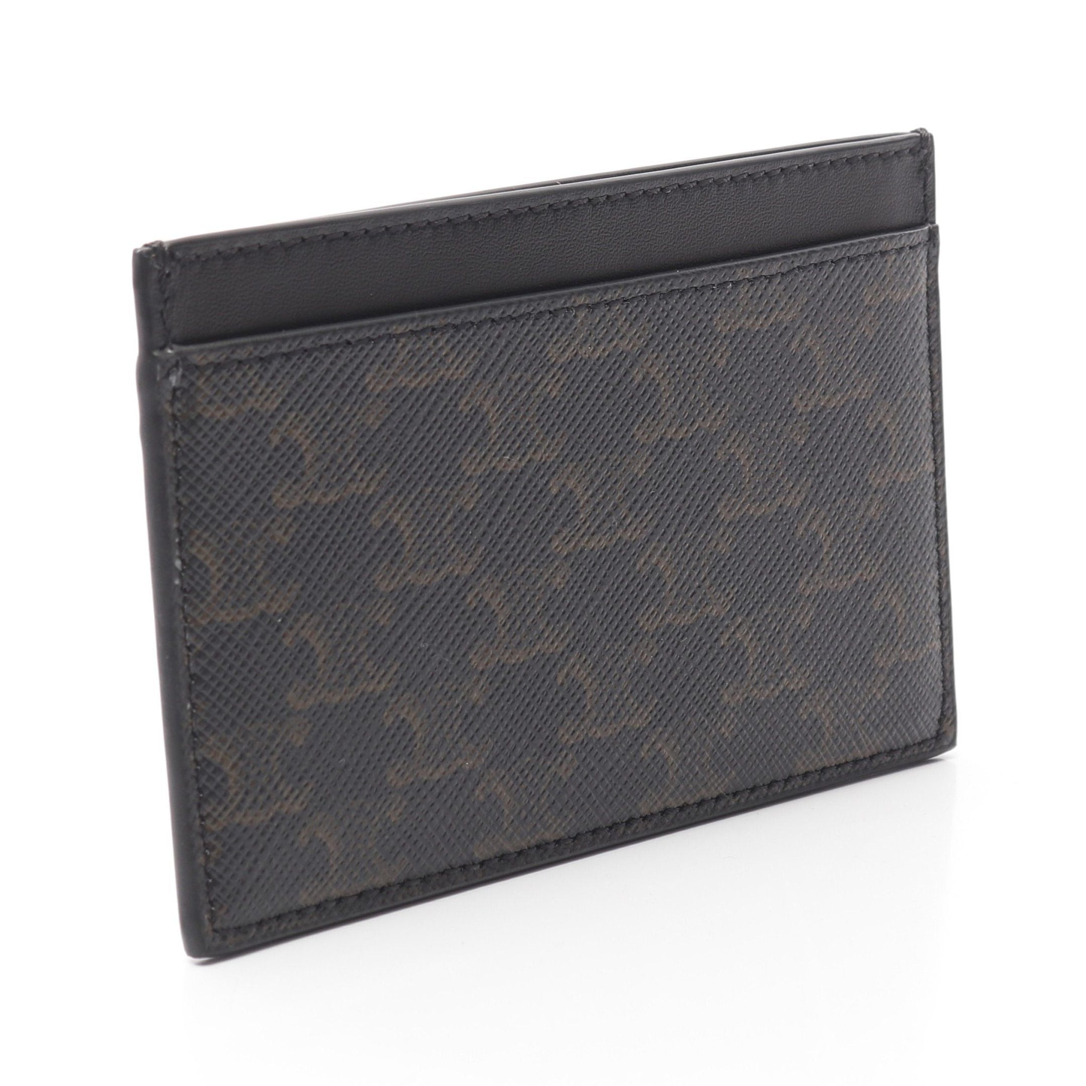 Celine Celine Triomphe Card Case Leather Brown Black Size ONE SIZE - 2 Thumbnail