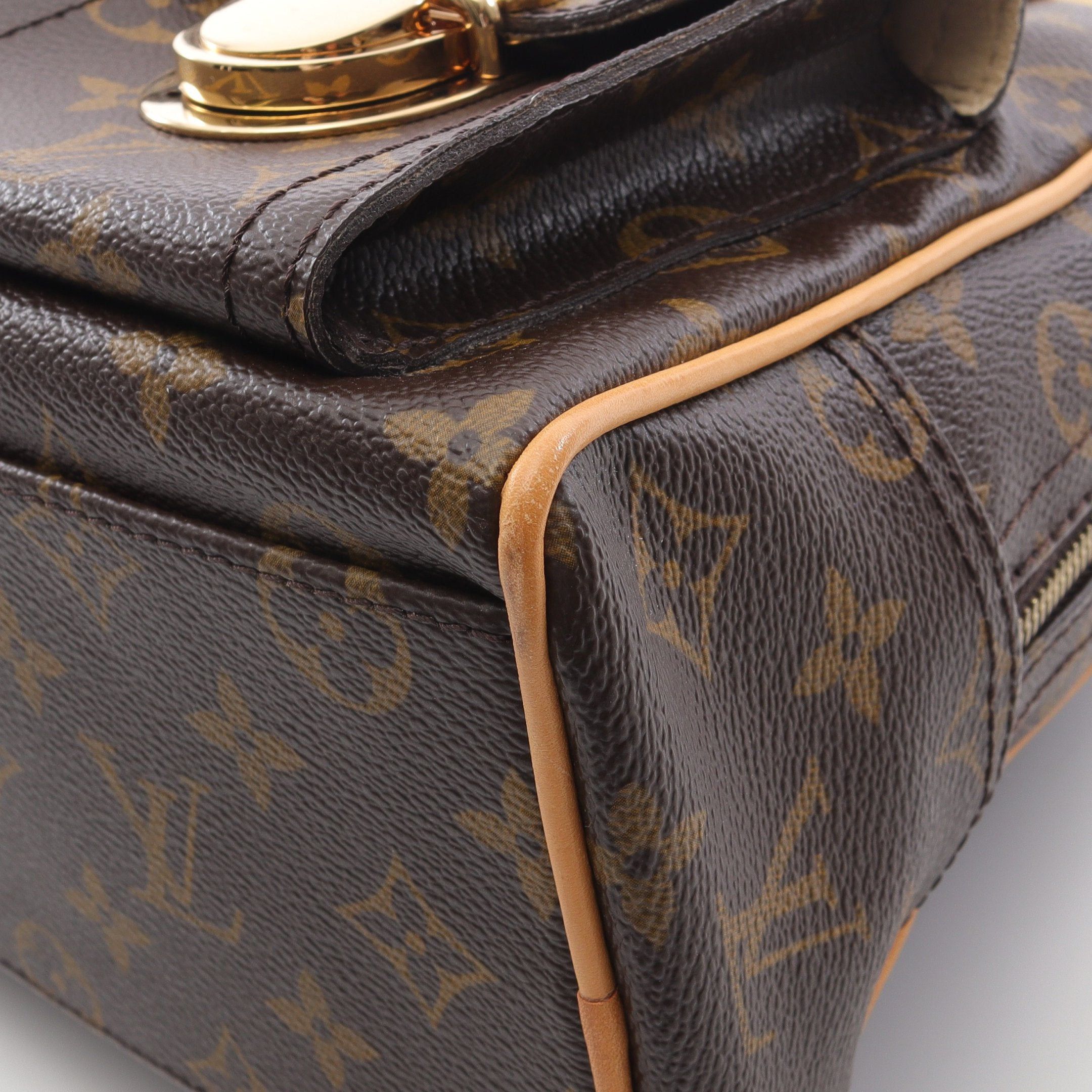Louis Vuitton Louis Vuitton Manhattan Pm Monogram Handbag Leather Brown Size ONE SIZE - 10 Thumbnail