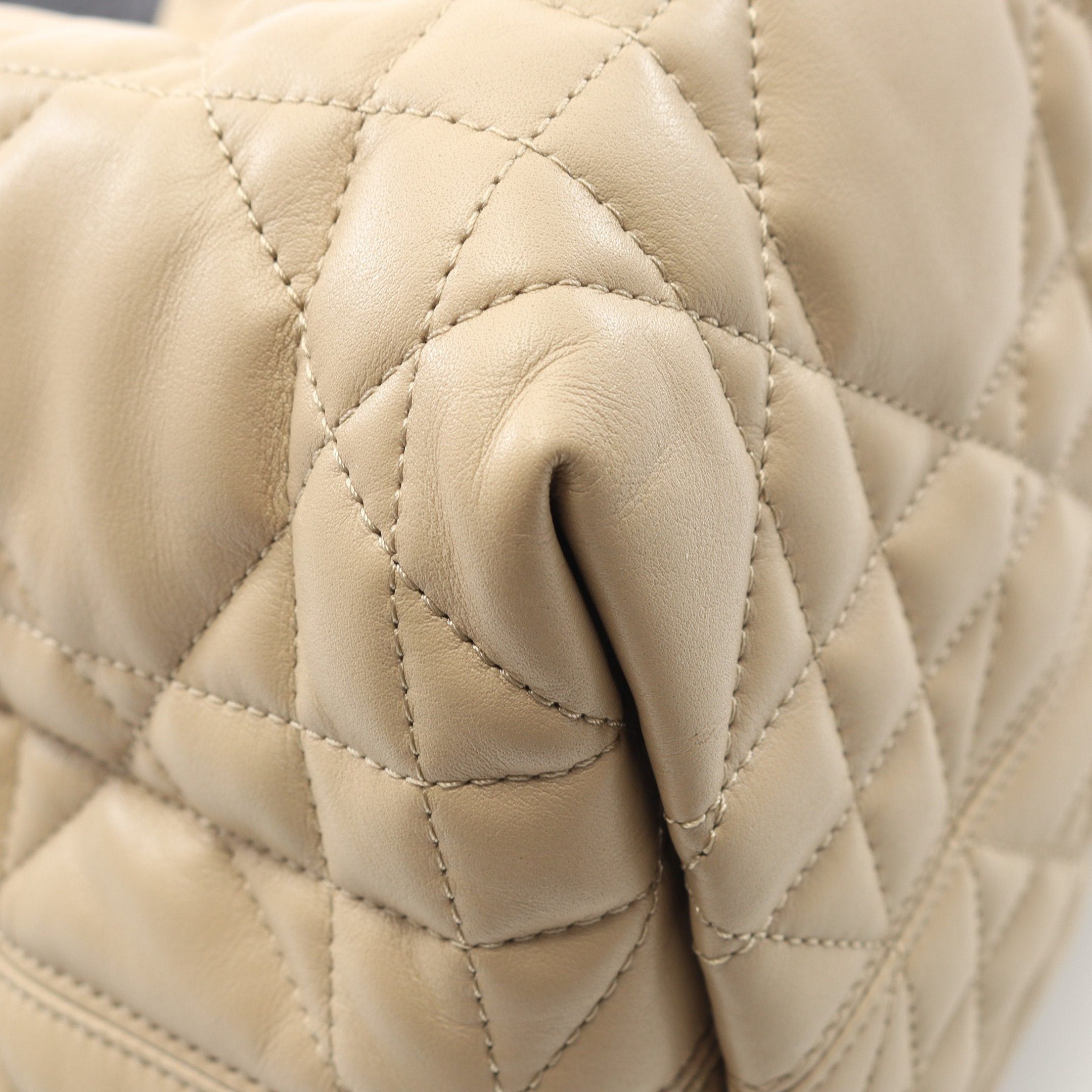 Dior Dior Du Jour Medium Handbag Leather Beige Black Size ONE SIZE - 5 Thumbnail
