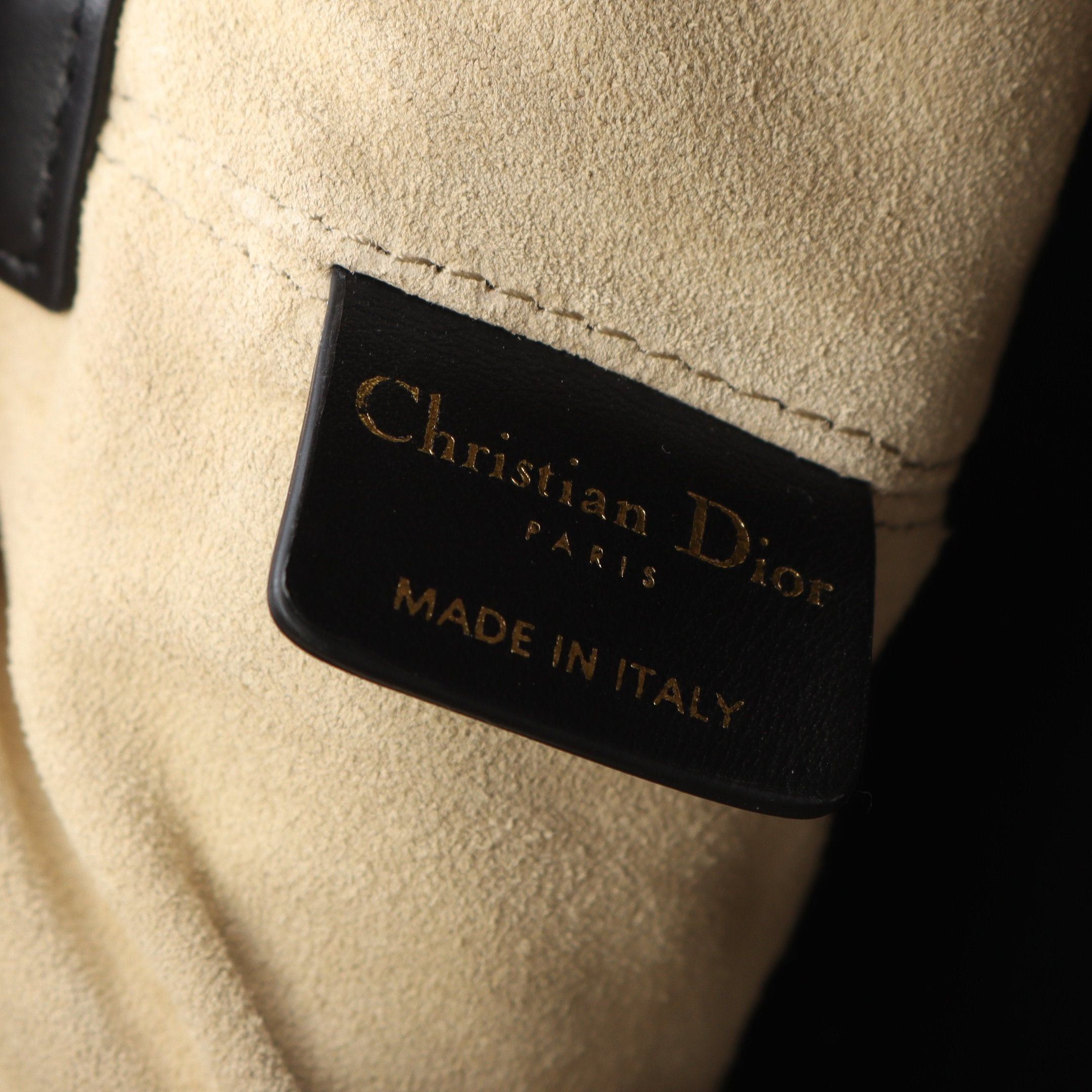 Dior Dior Du Jour Medium Handbag Leather Beige Black Size ONE SIZE - 4 Thumbnail