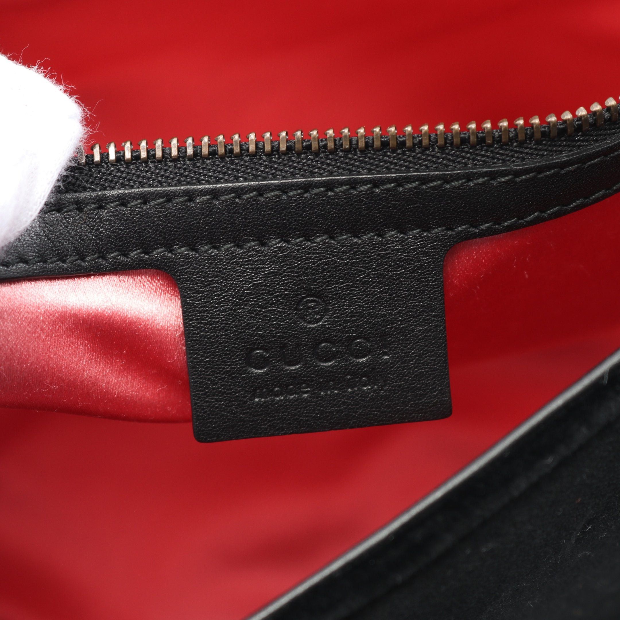 Gucci Gucci Gg Marmont Velvet Medium Chain Shoulder Bag Embroidery Velor Black Multicolor Size ONE SIZE - 4 Thumbnail