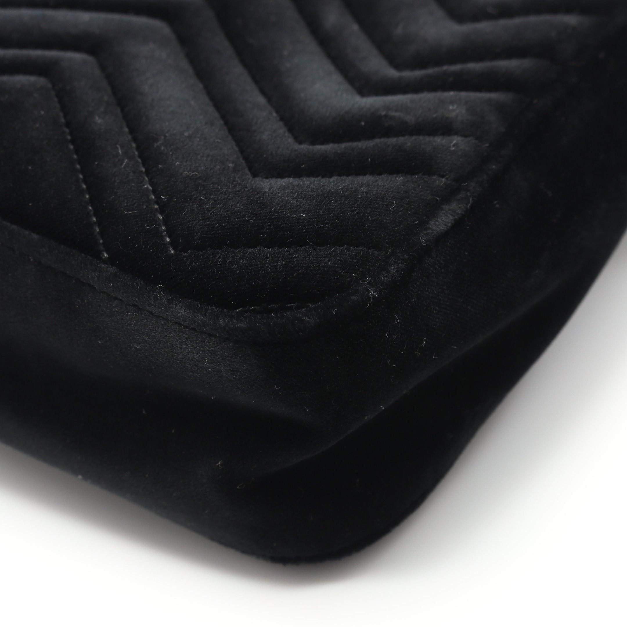 Gucci Gucci Gg Marmont Velvet Medium Chain Shoulder Bag Embroidery Velor Black Multicolor Size ONE SIZE - 8 Thumbnail