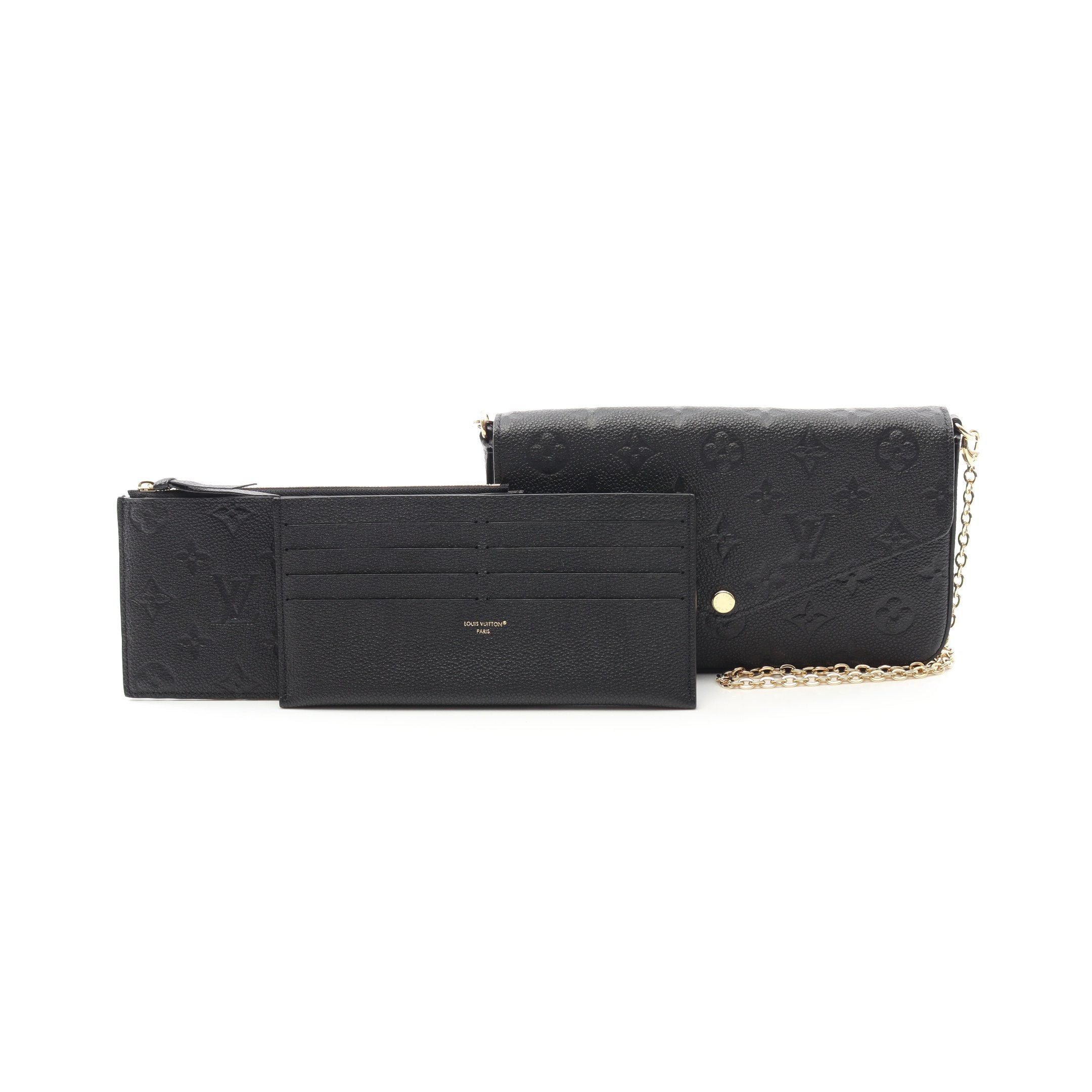 Louis Vuitton Louis Vuitton Pochette Felicie Monogram Empreinte Noir Chain Wallet Leather Black Size ONE SIZE - 5 Thumbnail