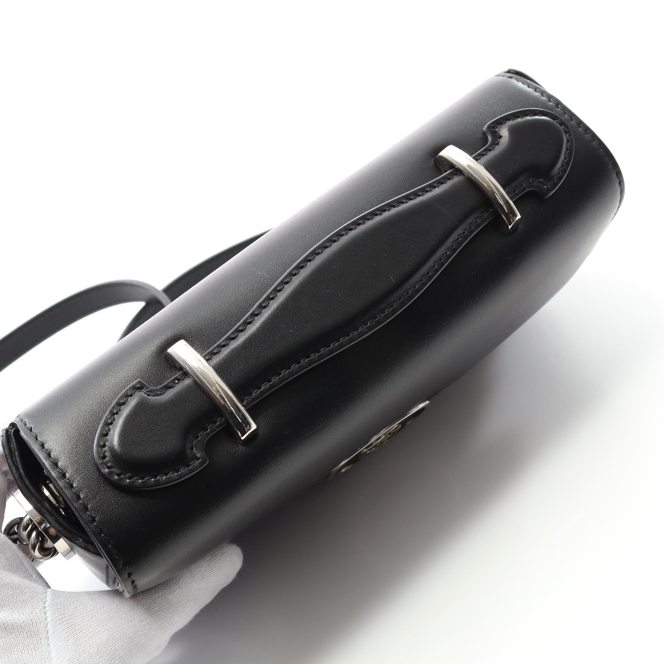 Gucci Gucci Double G Shoulder Bag Leather Black Size ONE SIZE - 7 Thumbnail