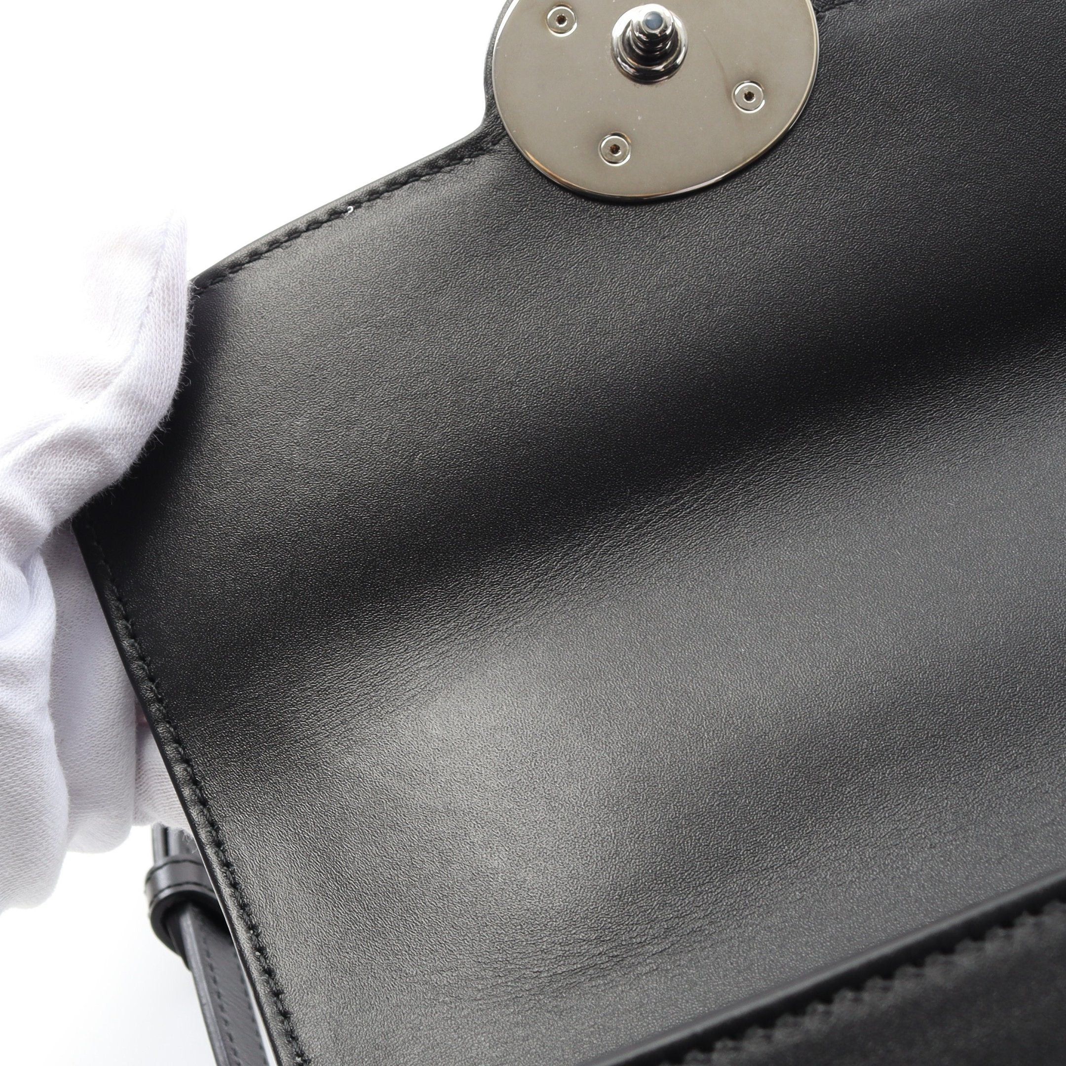 Gucci Gucci Double G Shoulder Bag Leather Black Size ONE SIZE - 5 Thumbnail