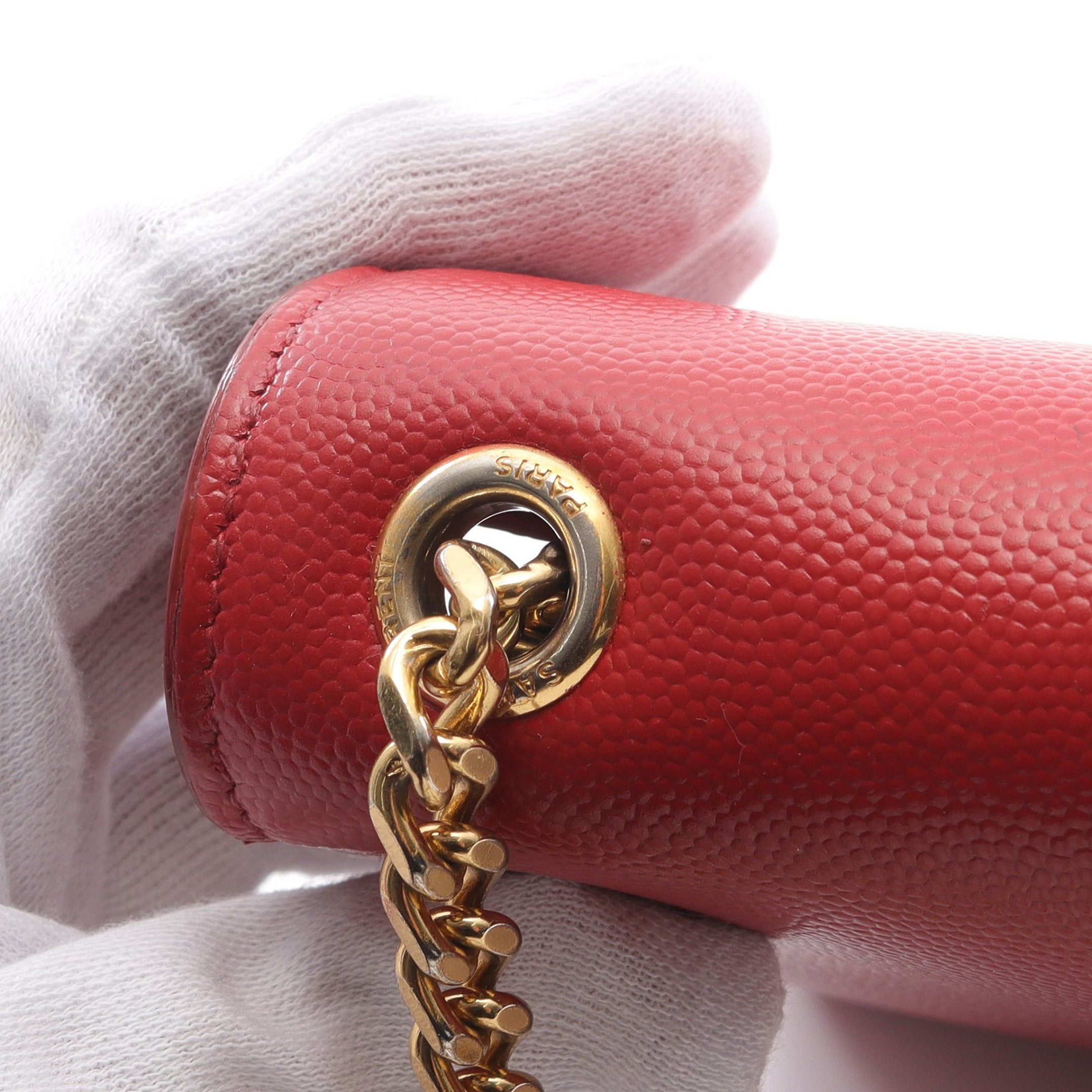 Yves Saint Laurent Yves Saint Laurent Kate Chain Shoulder Bag Leather Red Size ONE SIZE - 12 Thumbnail