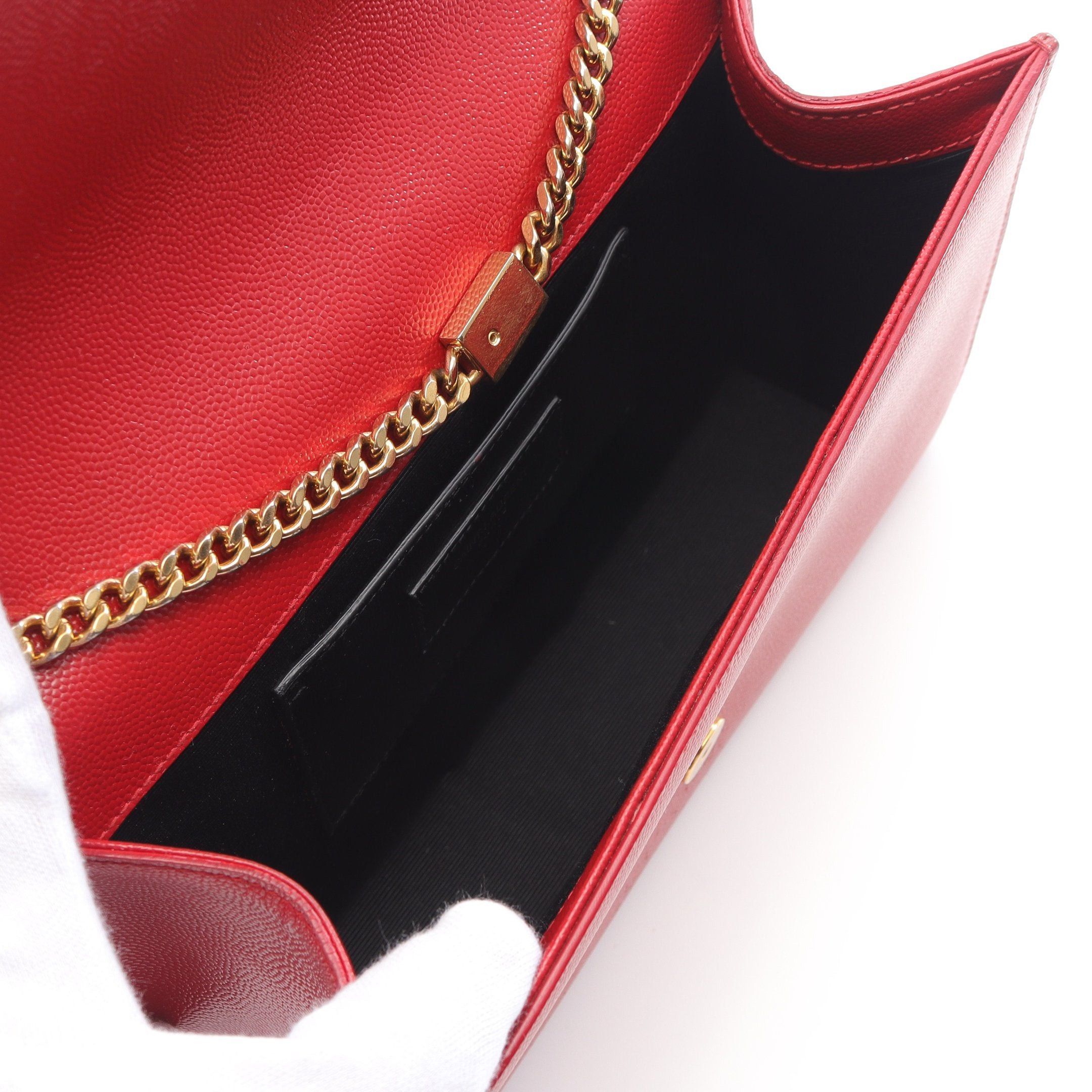 Yves Saint Laurent Yves Saint Laurent Kate Chain Shoulder Bag Leather Red Size ONE SIZE - 3 Thumbnail