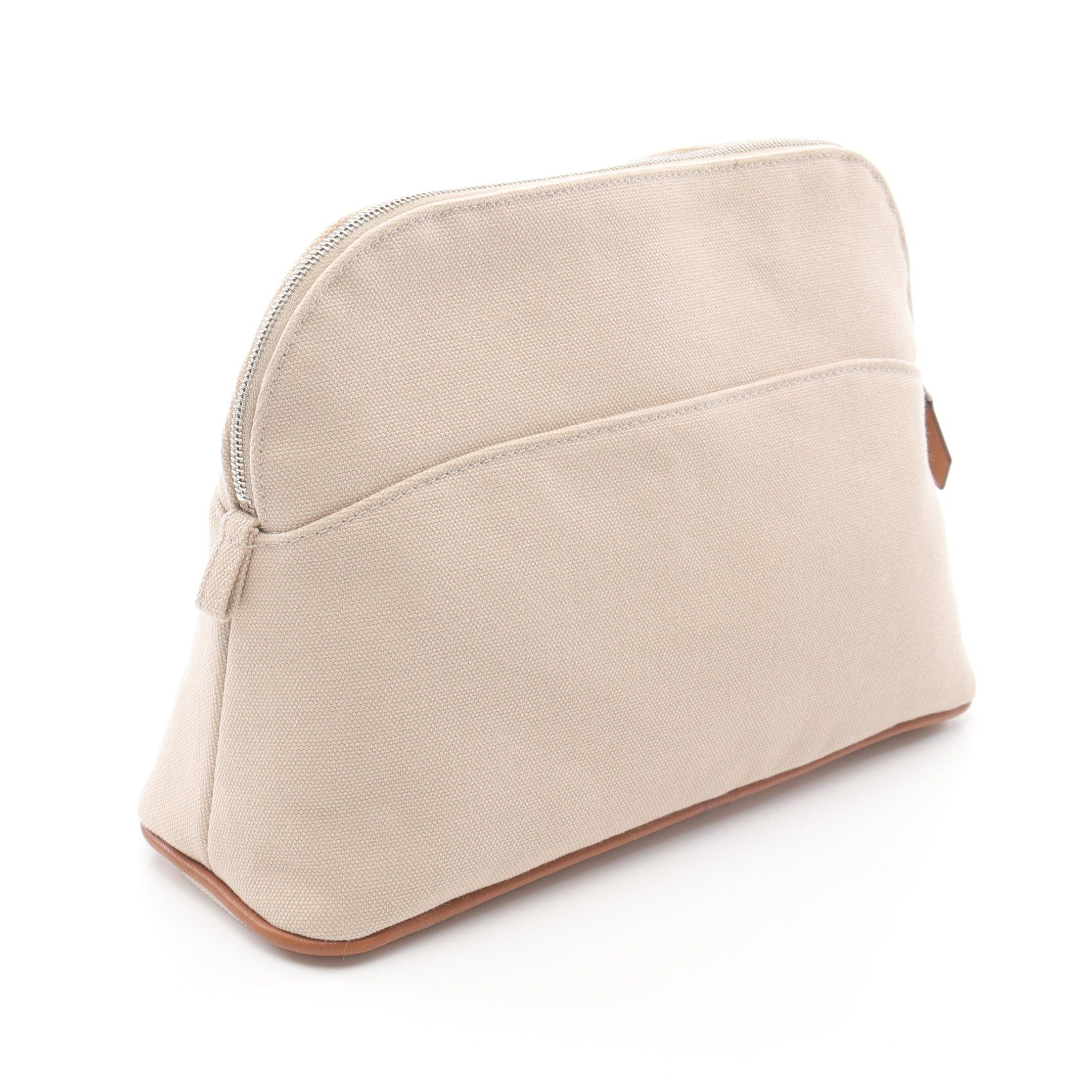 Hermes Hermes Bolide Pouch Mm Natural Canvas Leather Light Beige Brown Silver Hardware Size ONE SIZE - 2 Thumbnail