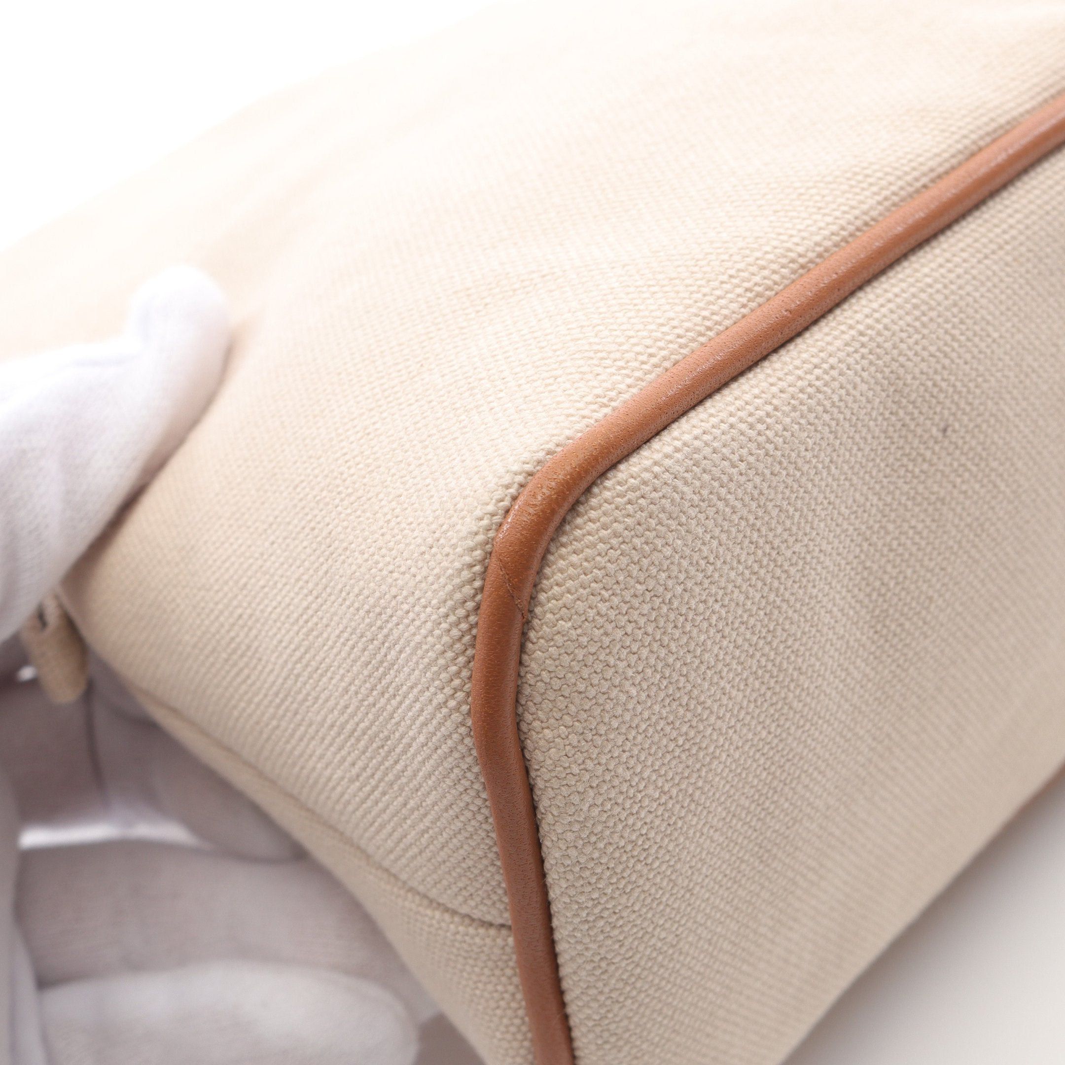 Hermes Hermes Bolide Pouch Mm Natural Canvas Leather Light Beige Brown Silver Hardware Size ONE SIZE - 5 Thumbnail