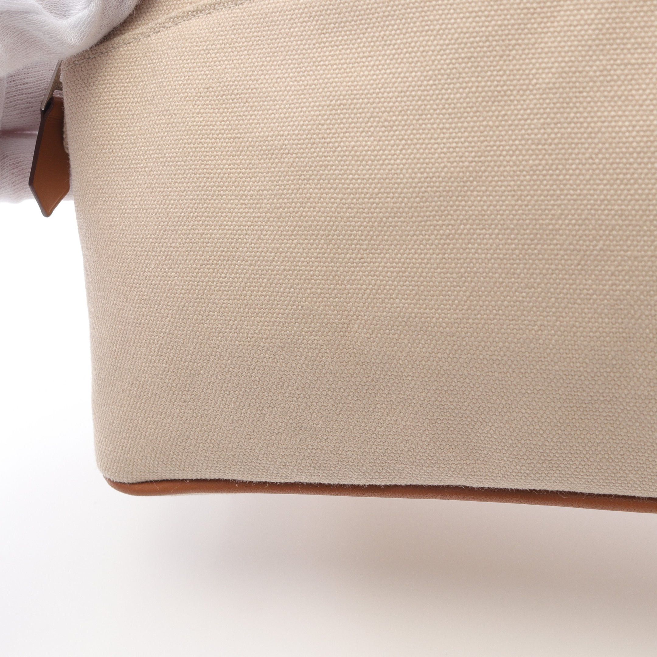 Hermes Hermes Bolide Pouch Mm Natural Canvas Leather Light Beige Brown Silver Hardware Size ONE SIZE - 7 Thumbnail