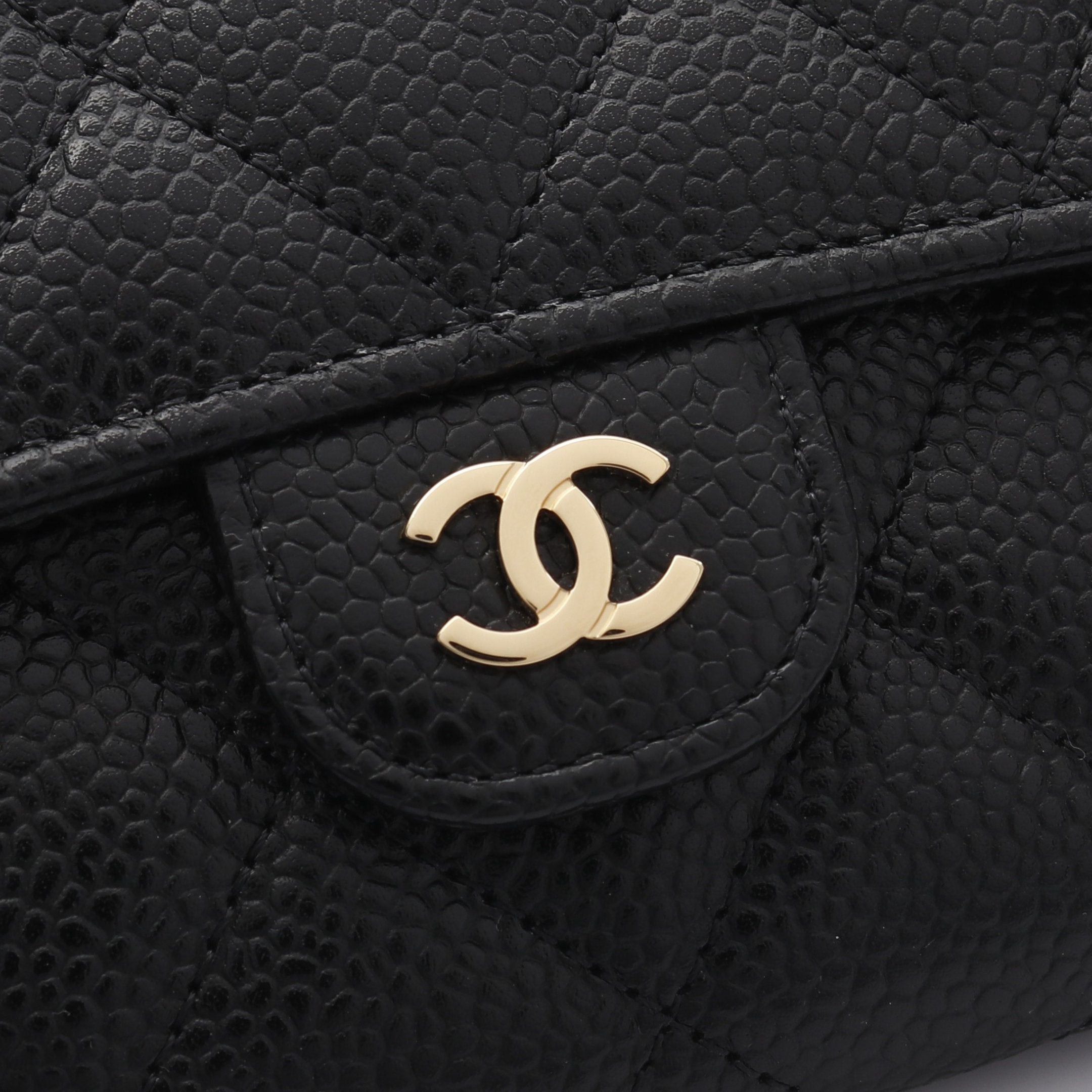 Chanel Chanel Classic Long Flap Wallet Matelasse Bi-Fold Caviar Skin Black Gold Hardware Size ONE SIZE - 8 Thumbnail