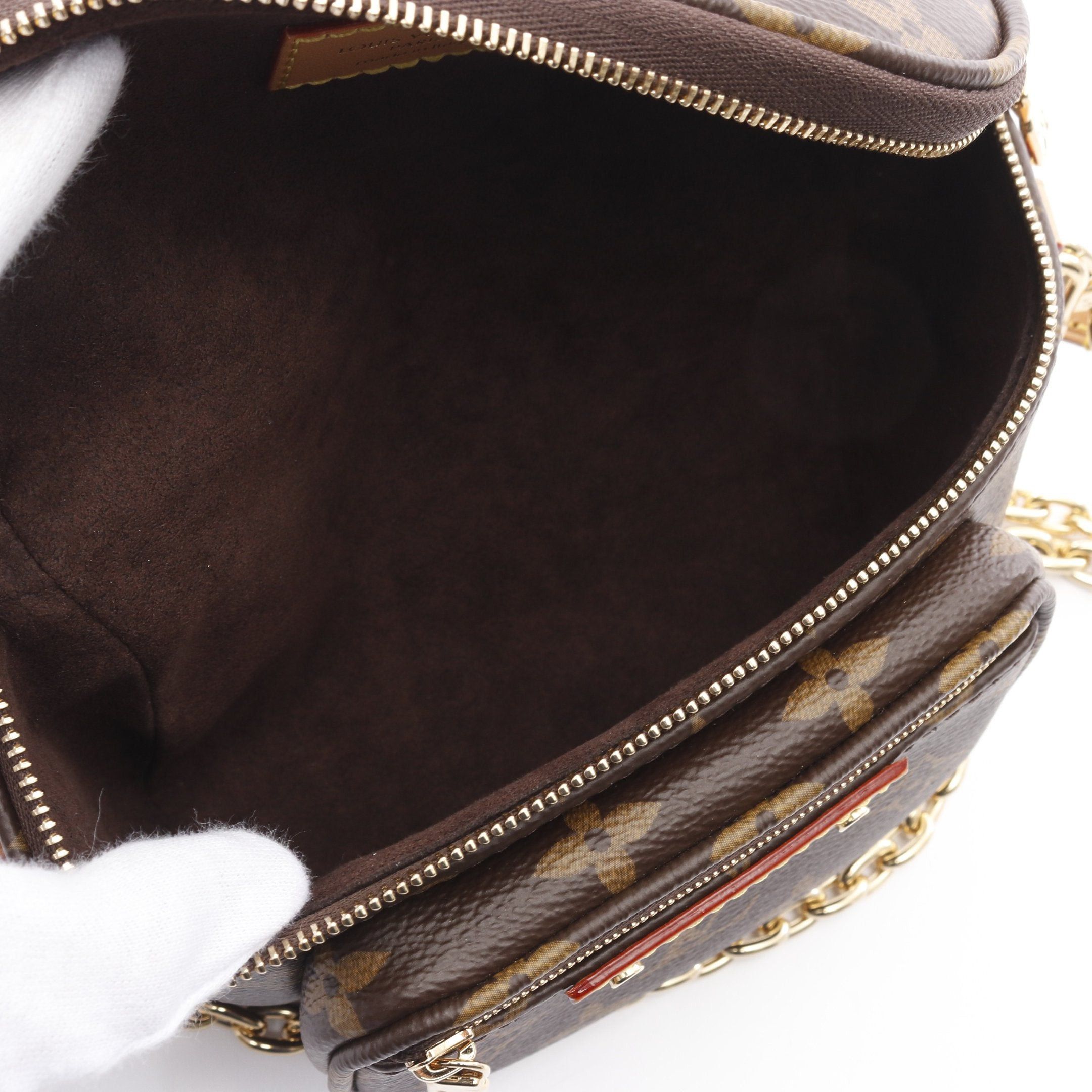 Louis Vuitton Louis Vuitton Mini Bum Bag Monogram Chain Handbag Leather Brown Size ONE SIZE - 3 Thumbnail
