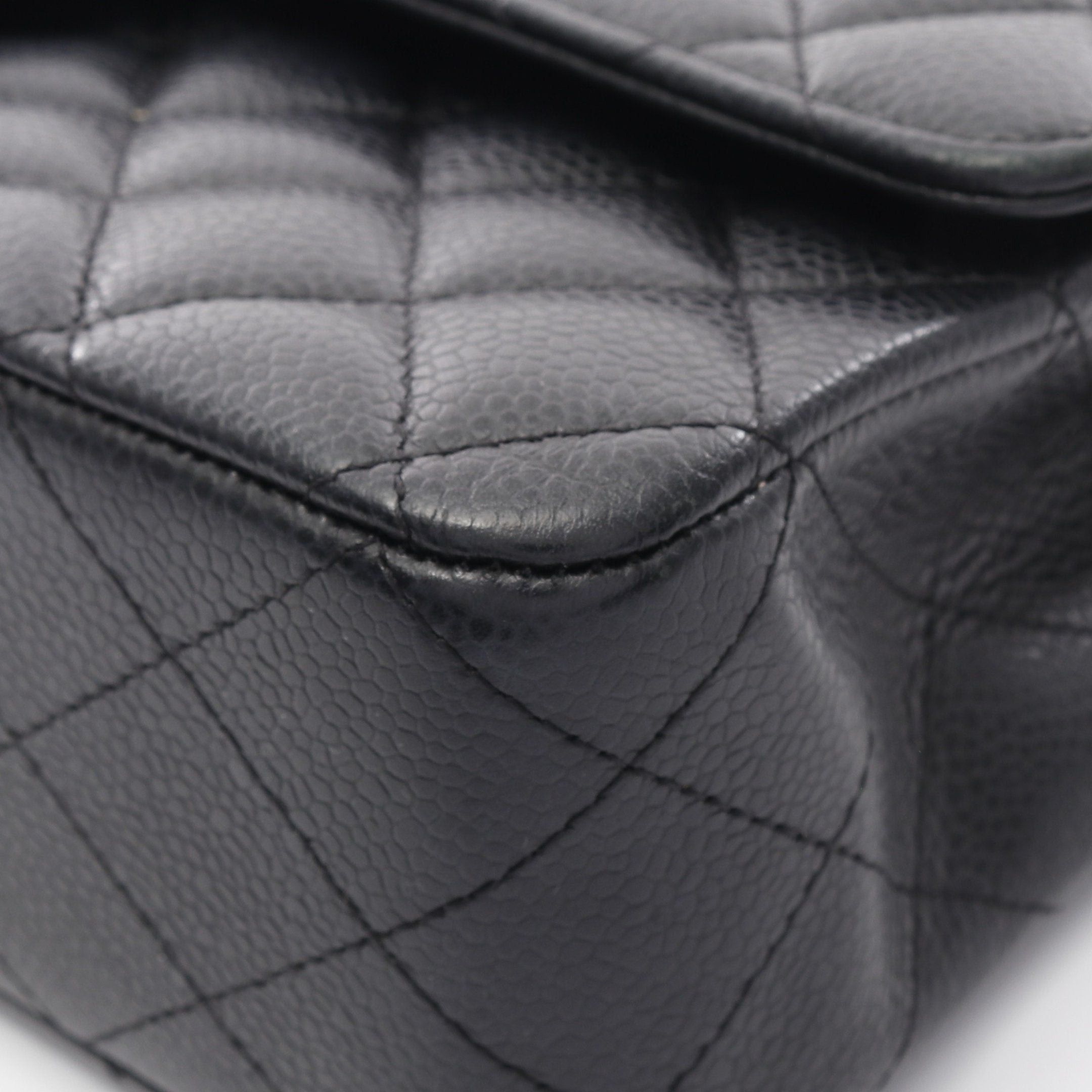 Chanel Chanel Matelasse Double Flap Chain Shoulder Bag Caviar Skin Black Silver Hardware Size ONE SIZE - 7 Thumbnail