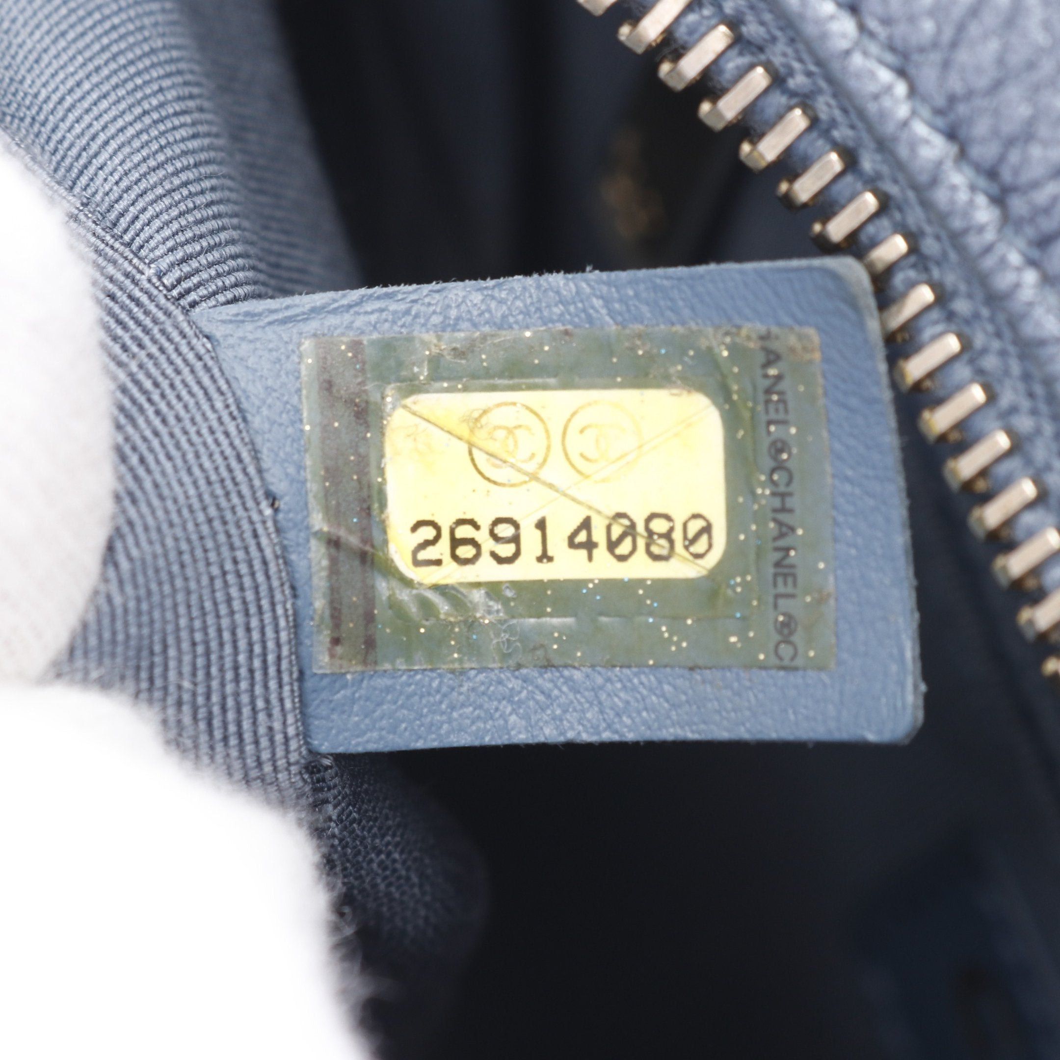 Chanel Chanel Matelasse Coco Mark Chain Shoulder Bag Leather Blue Gray Gold Hardware Size ONE SIZE - 6 Thumbnail