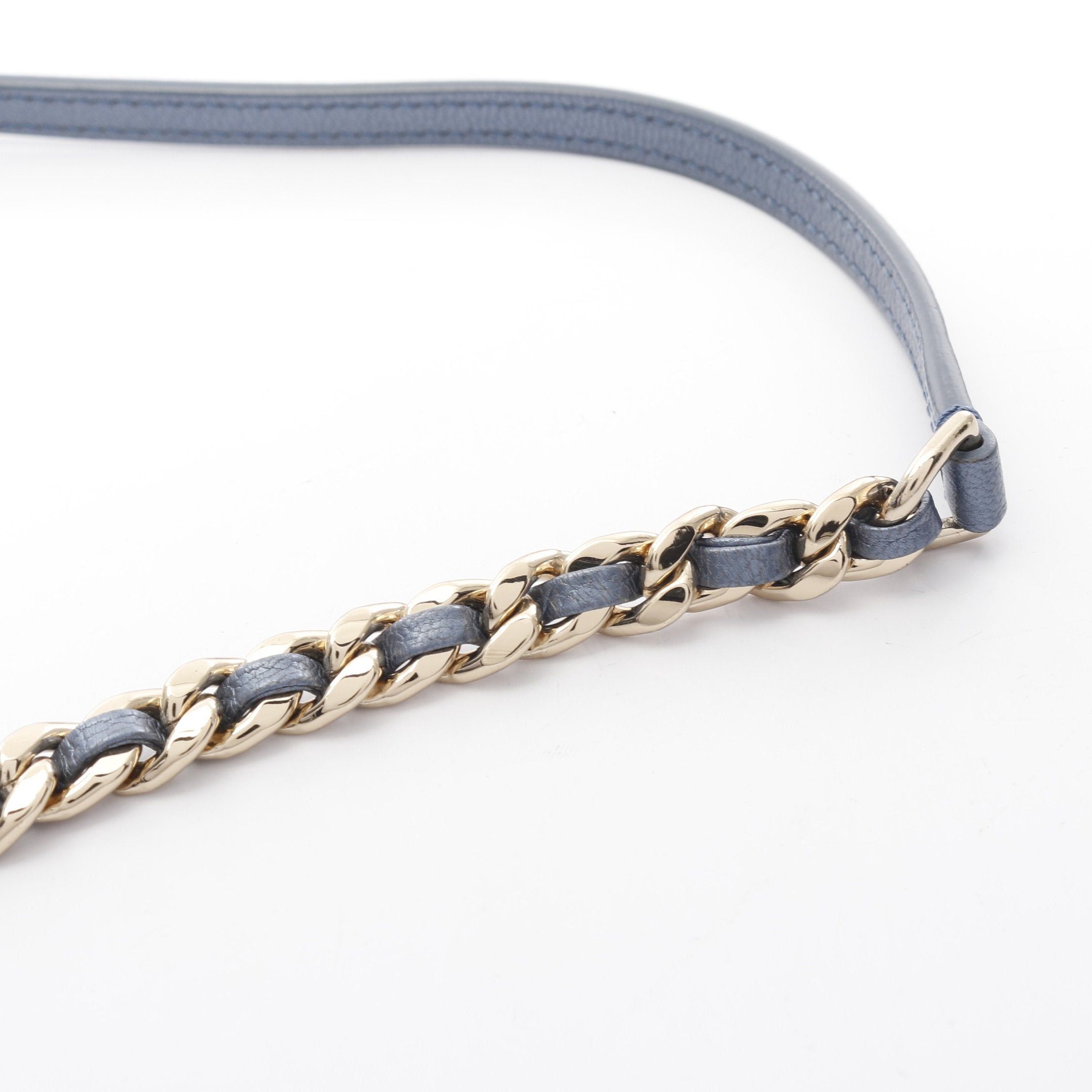 Chanel Chanel Matelasse Coco Mark Chain Shoulder Bag Leather Blue Gray Gold Hardware Size ONE SIZE - 9 Thumbnail