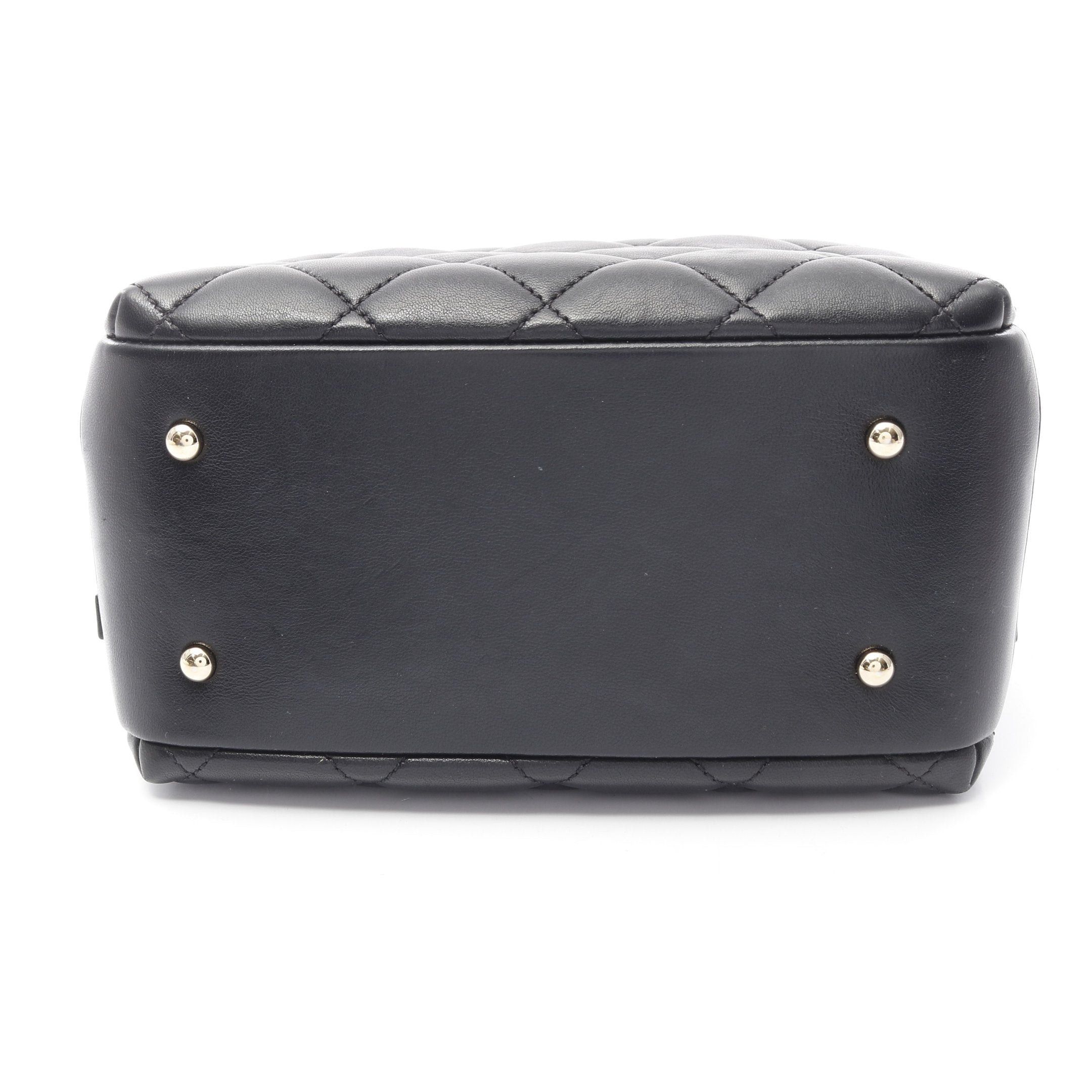 Chanel Chanel Matelasse Bowling Bag Chain Shoulder Lambskin Black Gold Hardware Size ONE SIZE - 12 Thumbnail