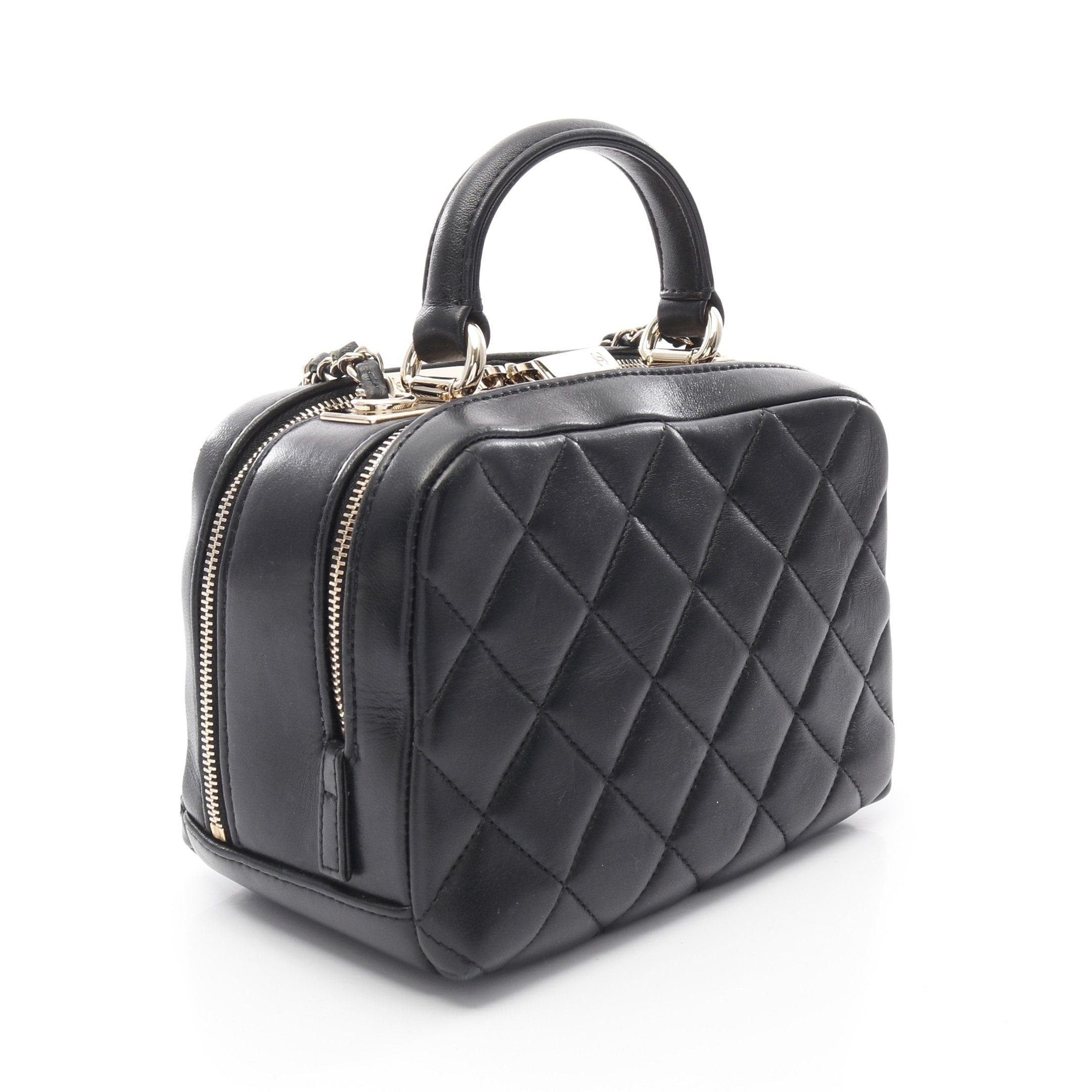 Chanel Chanel Matelasse Bowling Bag Chain Shoulder Lambskin Black Gold Hardware Size ONE SIZE - 2 Thumbnail
