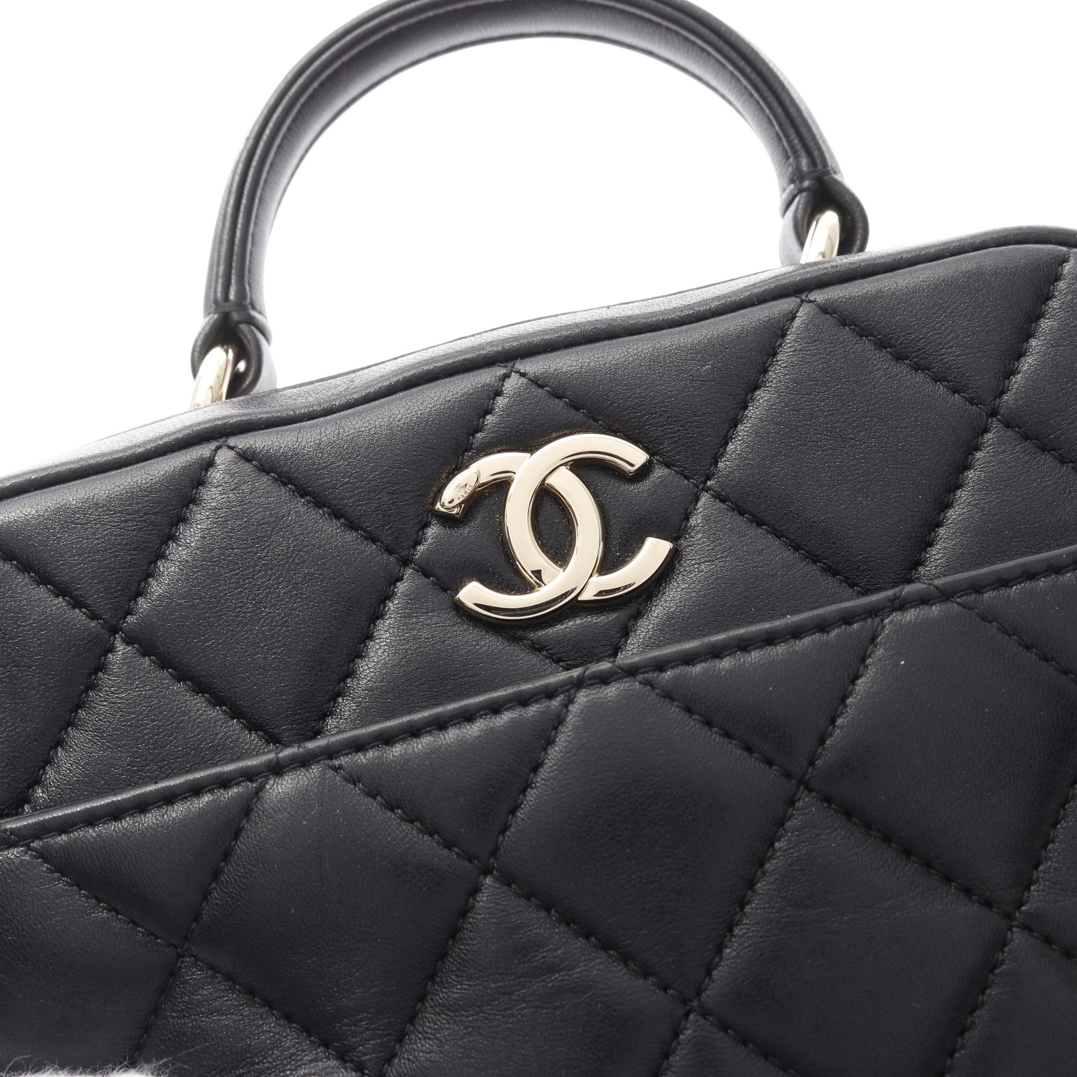 Chanel Chanel Matelasse Bowling Bag Chain Shoulder Lambskin Black Gold Hardware Size ONE SIZE - 11 Thumbnail