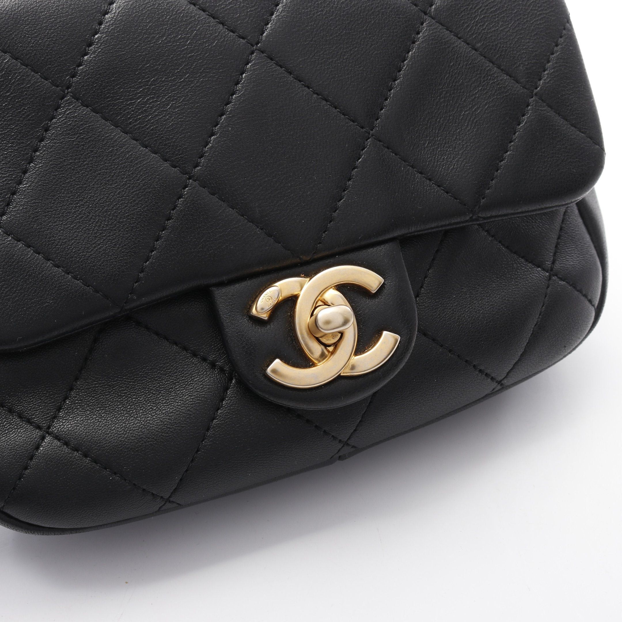 Chanel Chanel Handbag Chain Shoulder Bag Lambskin Black Gold Hardware Size ONE SIZE - 12 Thumbnail
