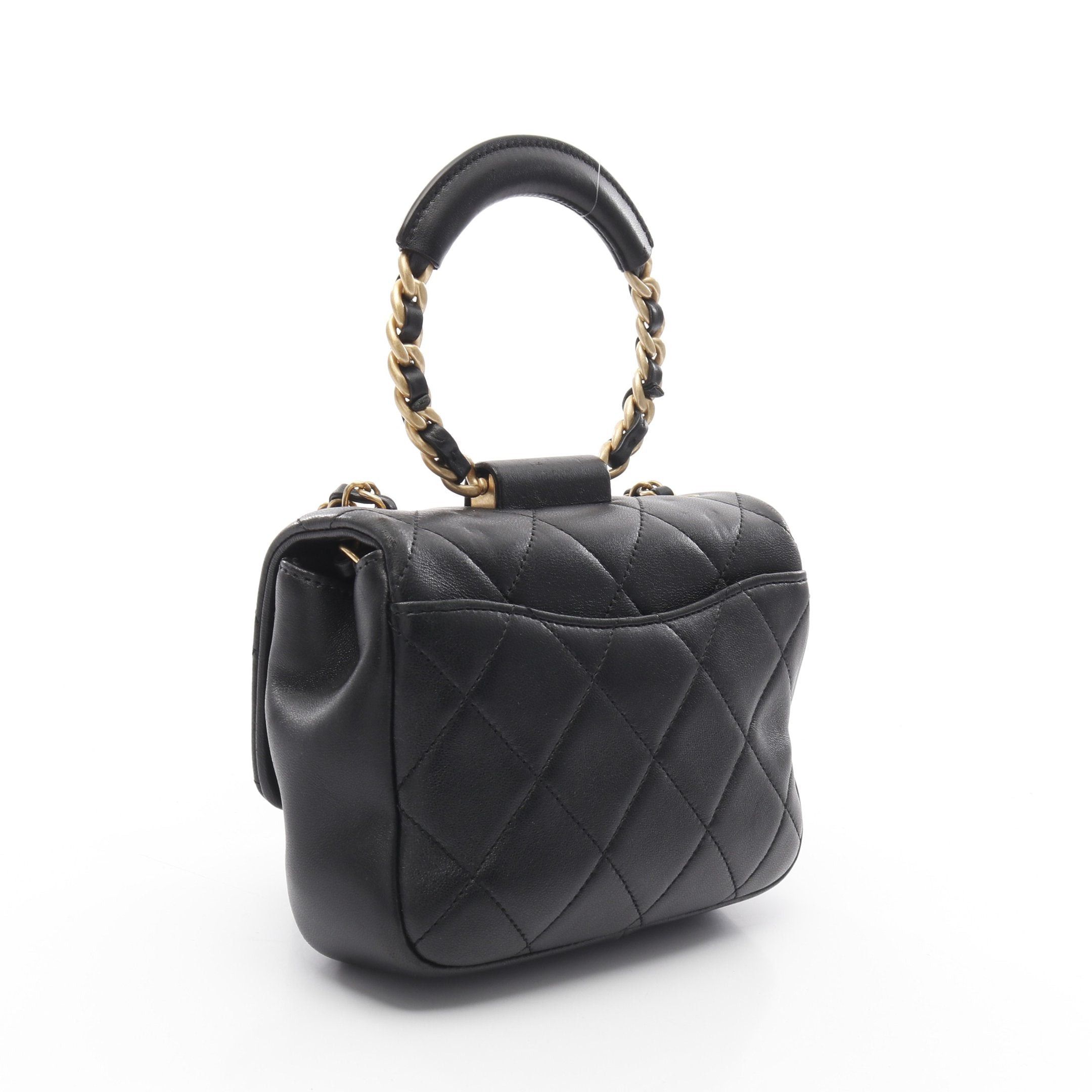 Chanel Chanel Handbag Chain Shoulder Bag Lambskin Black Gold Hardware Size ONE SIZE - 2 Thumbnail