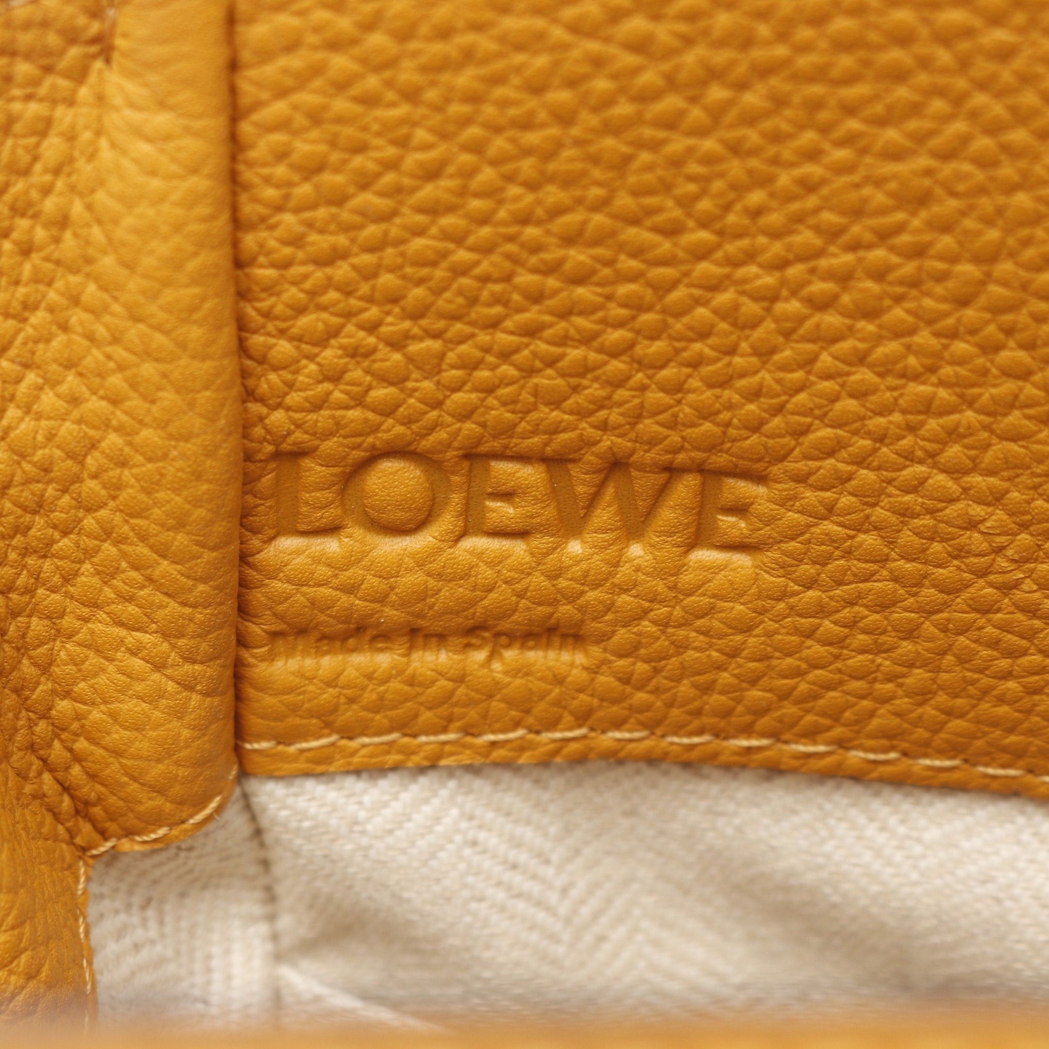 Loewe Loewe Hammock Drawstring Bag Mini Handbag Leather Orange Yellow Size ONE SIZE - 4 Thumbnail