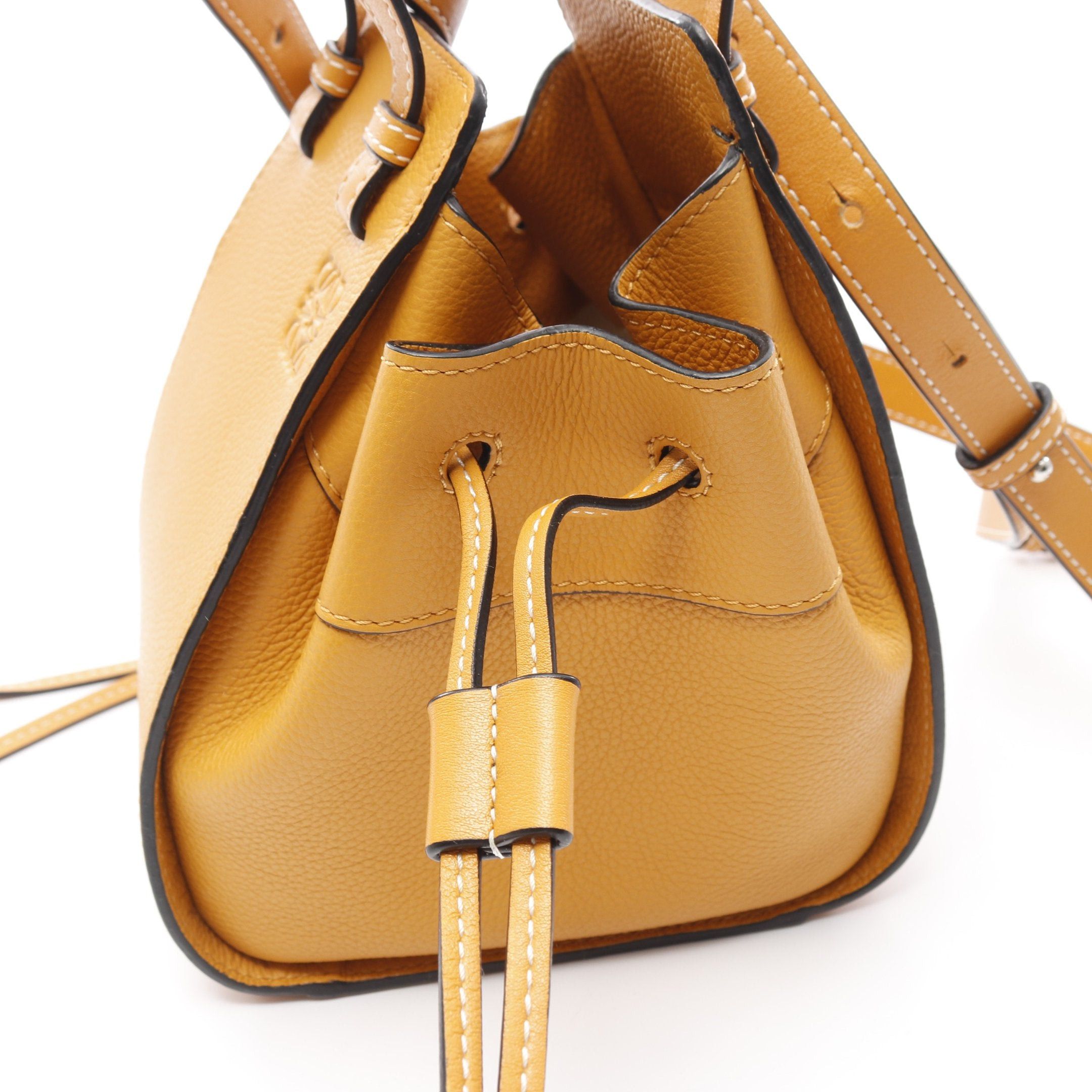 Loewe Loewe Hammock Drawstring Bag Mini Handbag Leather Orange Yellow Size ONE SIZE - 6 Thumbnail