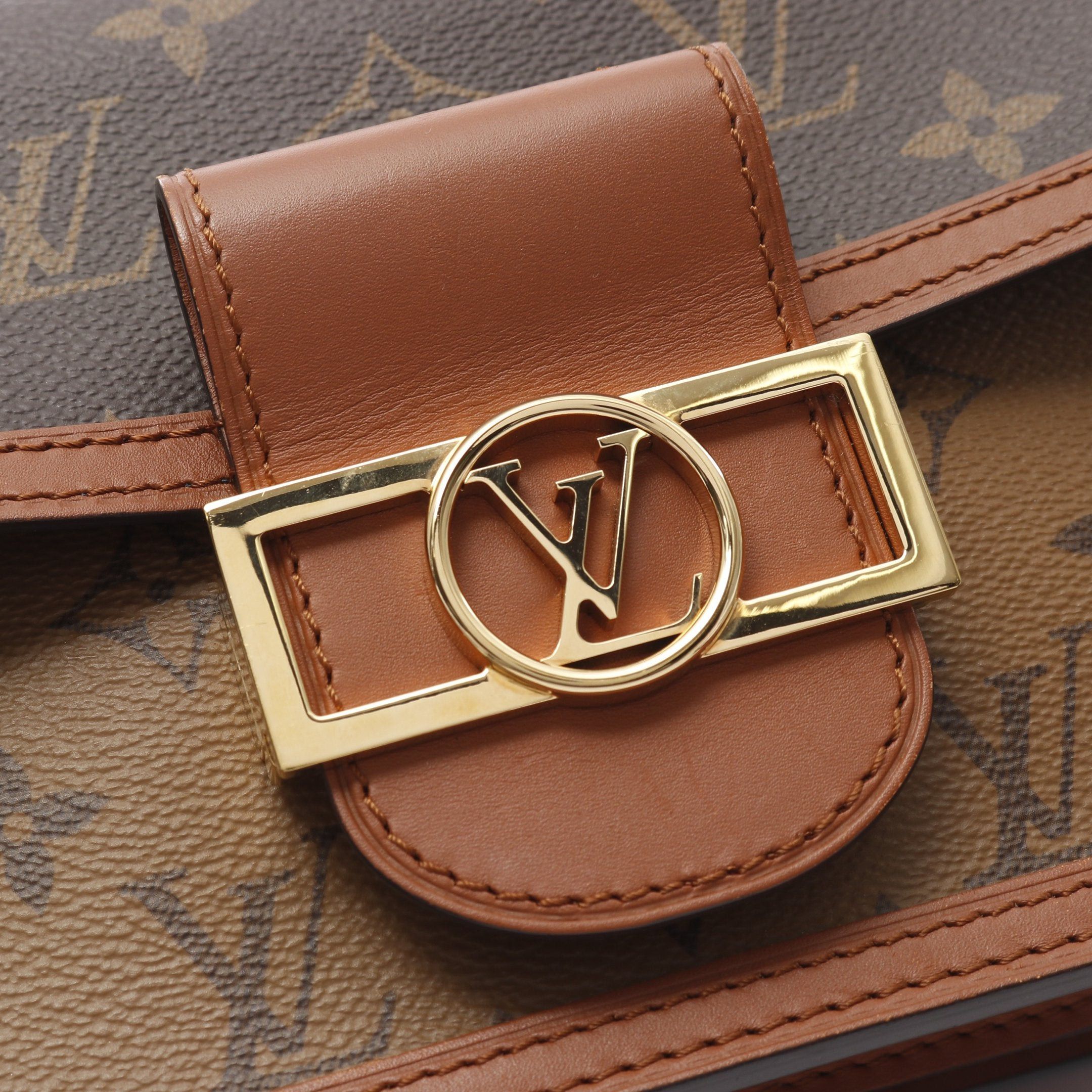 Louis Vuitton Louis Vuitton Dauphine Mini Monogram Reverse Shoulder Bag Leather Brown Beige Size ONE SIZE - 10 Thumbnail