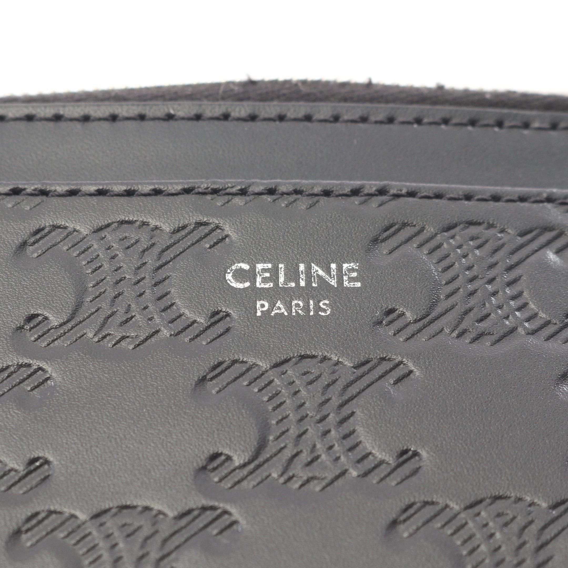 Celine Celine Triomphe Card Case Coin Purse Leather Black Size ONE SIZE - 4 Thumbnail