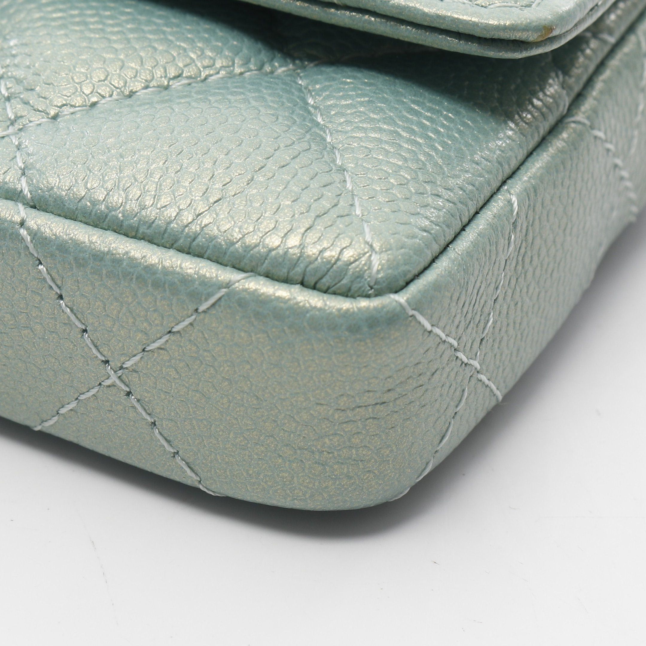 Chanel Chanel Matelasse Chain Flap Coin Purse Caviar Skin Light Green Gold Hardware Size ONE SIZE - 8 Thumbnail