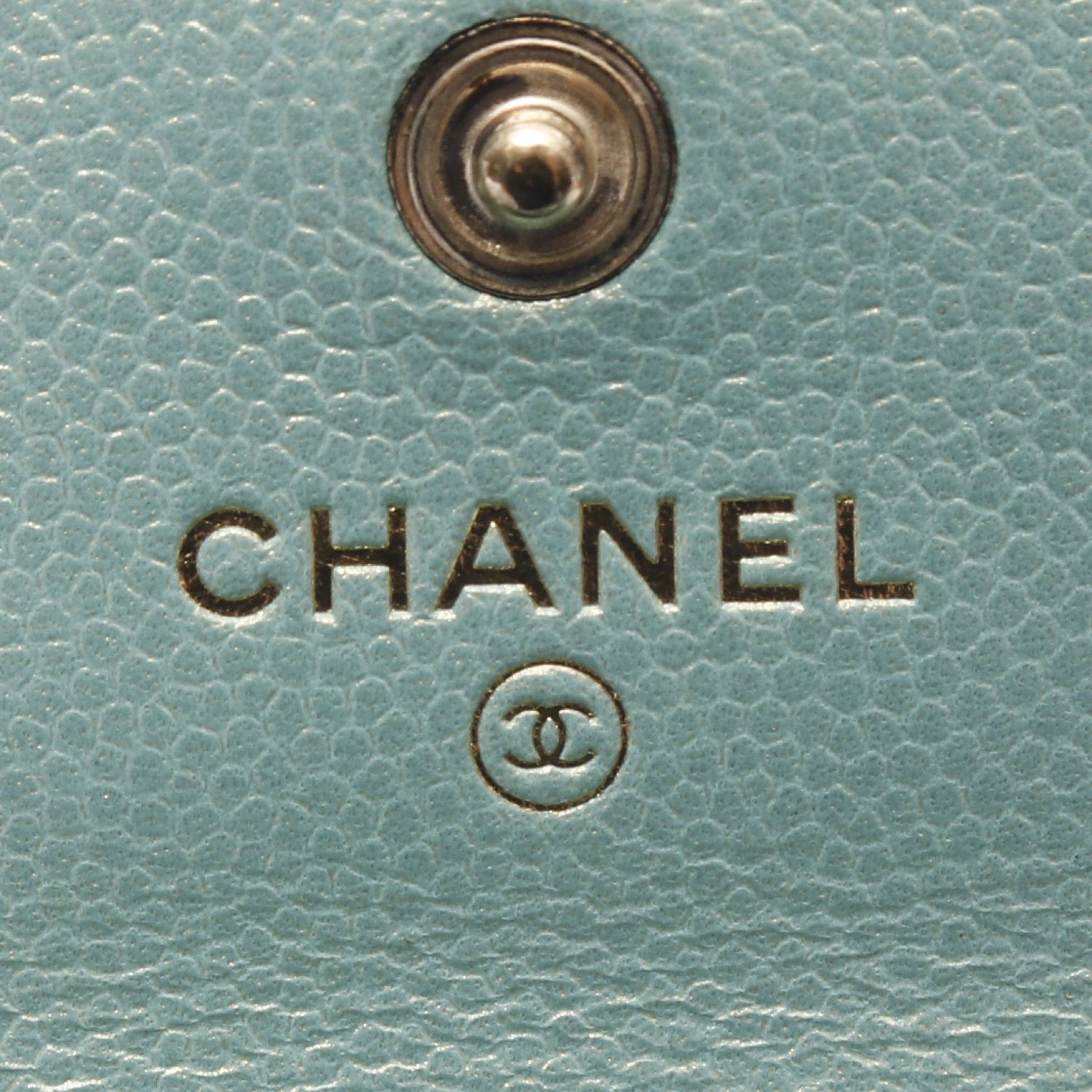 Chanel Chanel Matelasse Chain Flap Coin Purse Caviar Skin Light Green Gold Hardware Size ONE SIZE - 4 Thumbnail