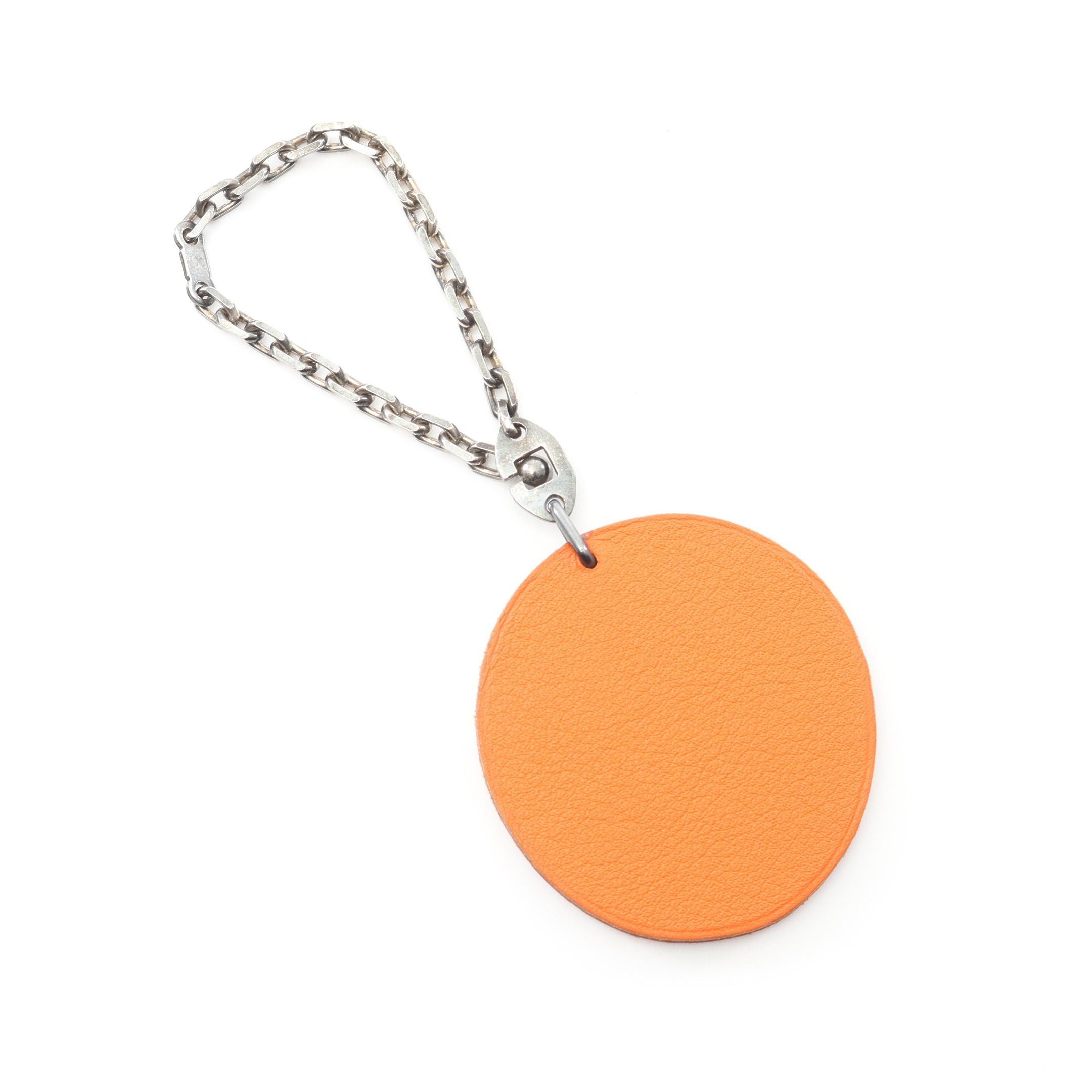 Hermes Hermes Orange Bag Charm Key Ring Leather Sv925 Size ONE SIZE - 2 Thumbnail
