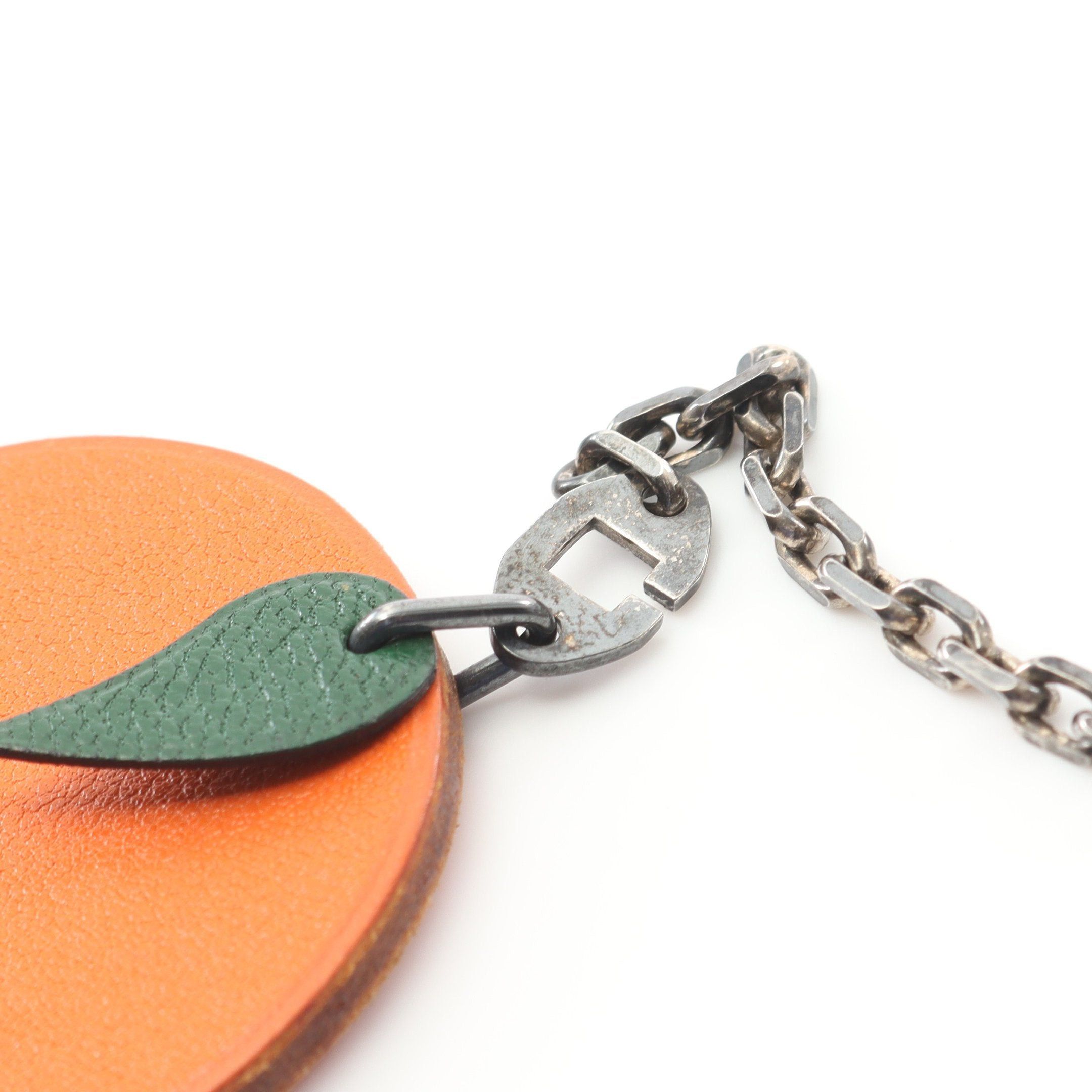 Hermes Hermes Orange Bag Charm Key Ring Leather Sv925 Size ONE SIZE - 5 Thumbnail
