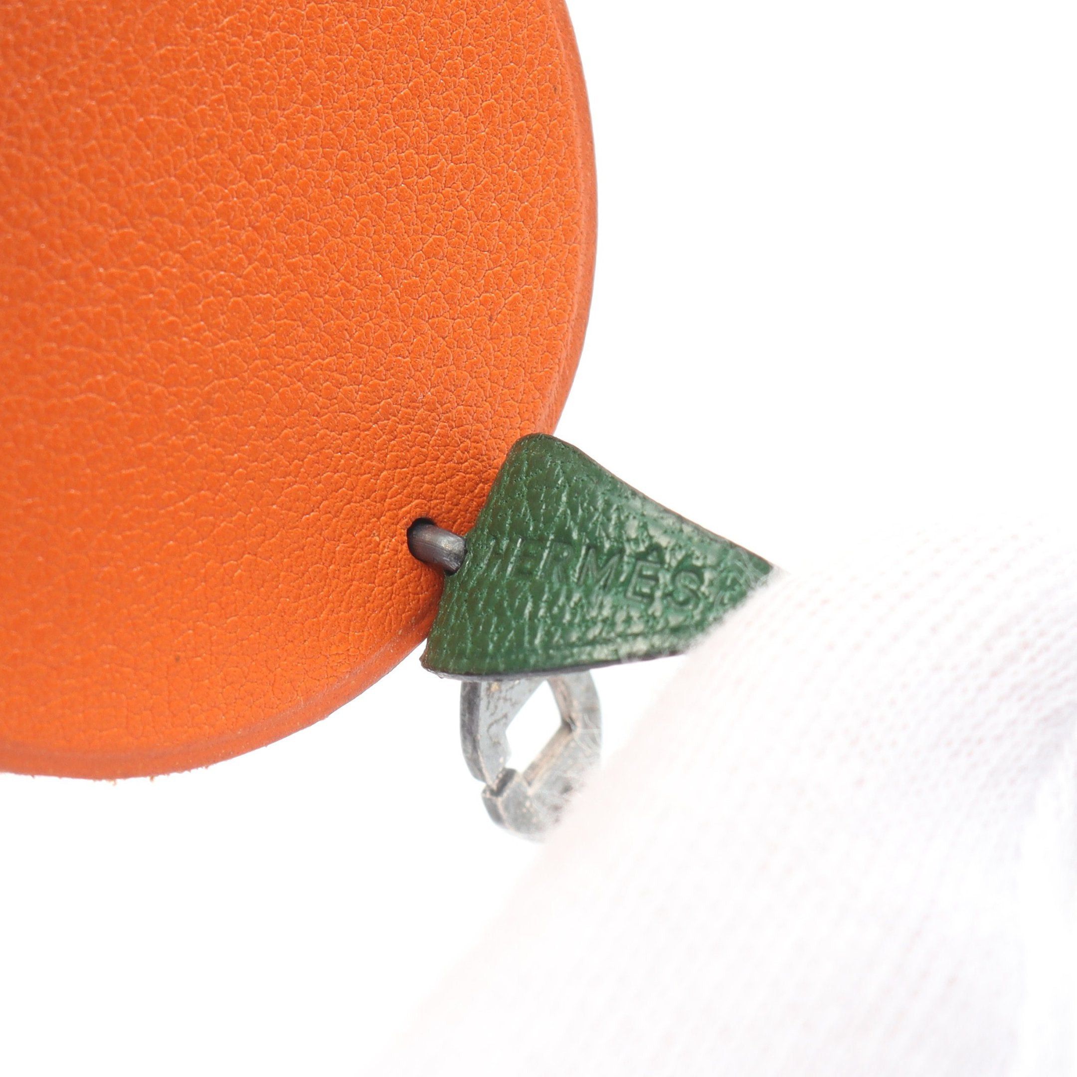 Hermes Hermes Orange Bag Charm Key Ring Leather Sv925 Size ONE SIZE - 3 Thumbnail