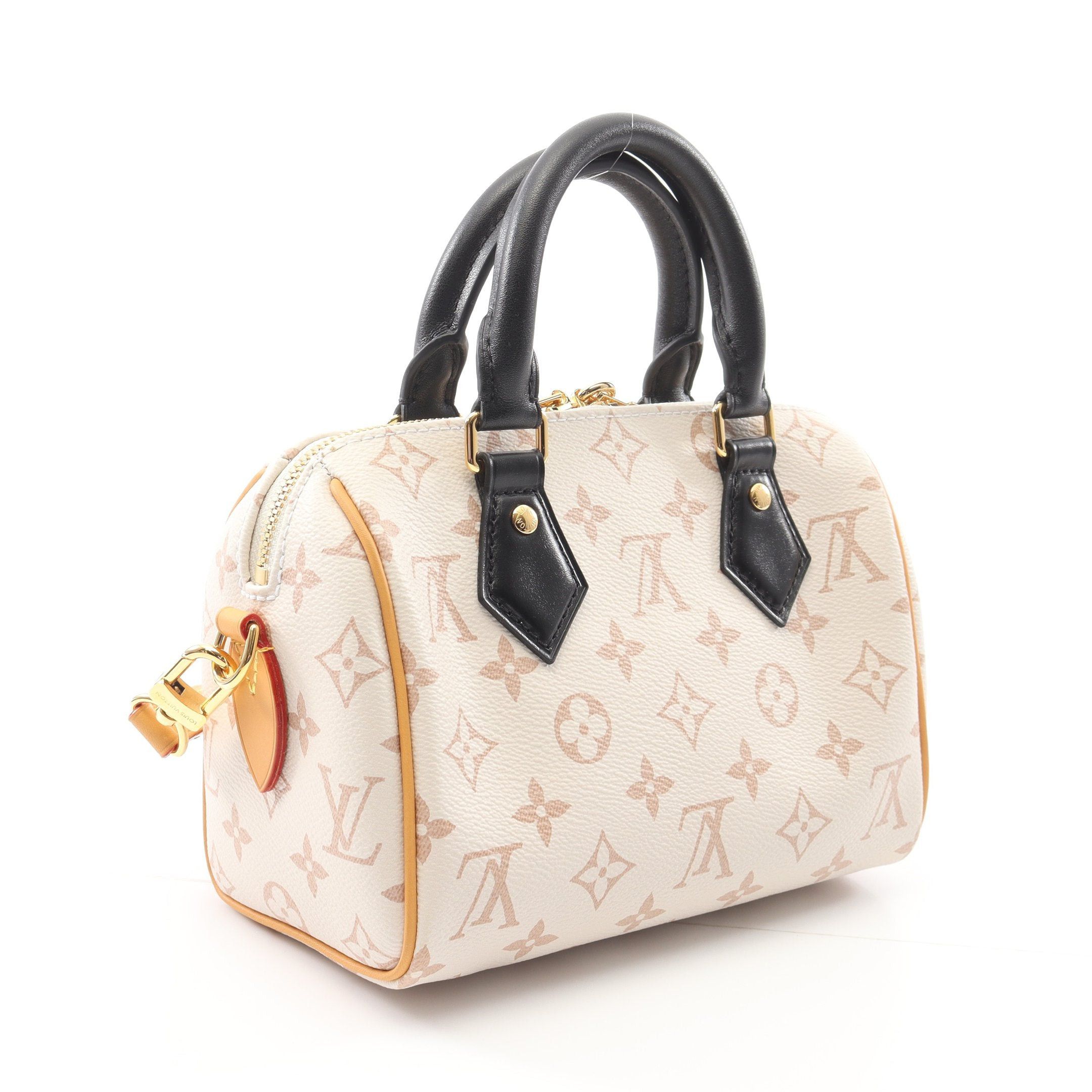 Louis Vuitton Louis Vuitton Speedy 20 Monogram Dune Handbag Leather Off White Beige Black Size ONE SIZE - 2 Thumbnail