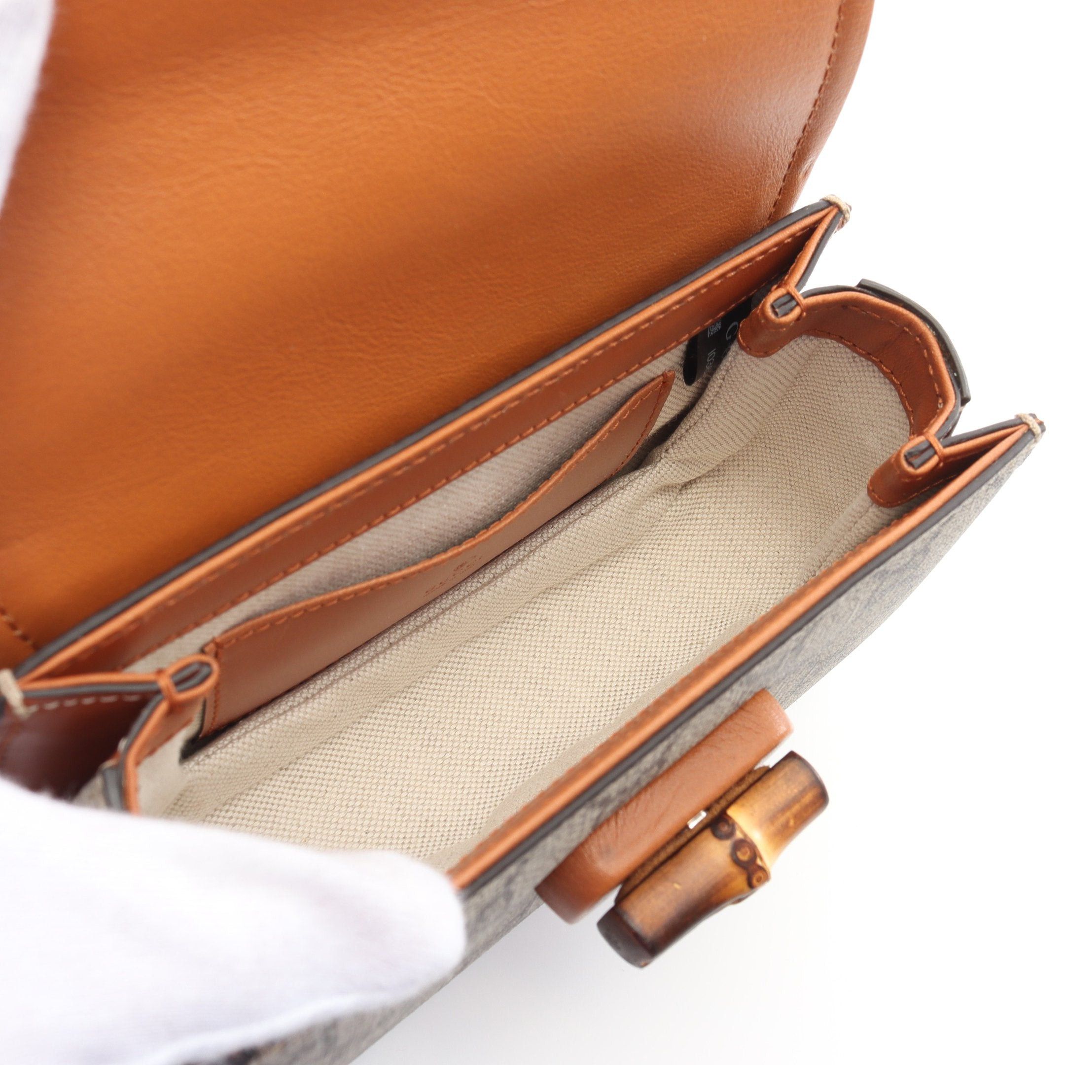 Gucci Gucci Bamboo 1947 Mini Belt Bag Body Waist Leather Beige Light Brown Size ONE SIZE - 3 Thumbnail