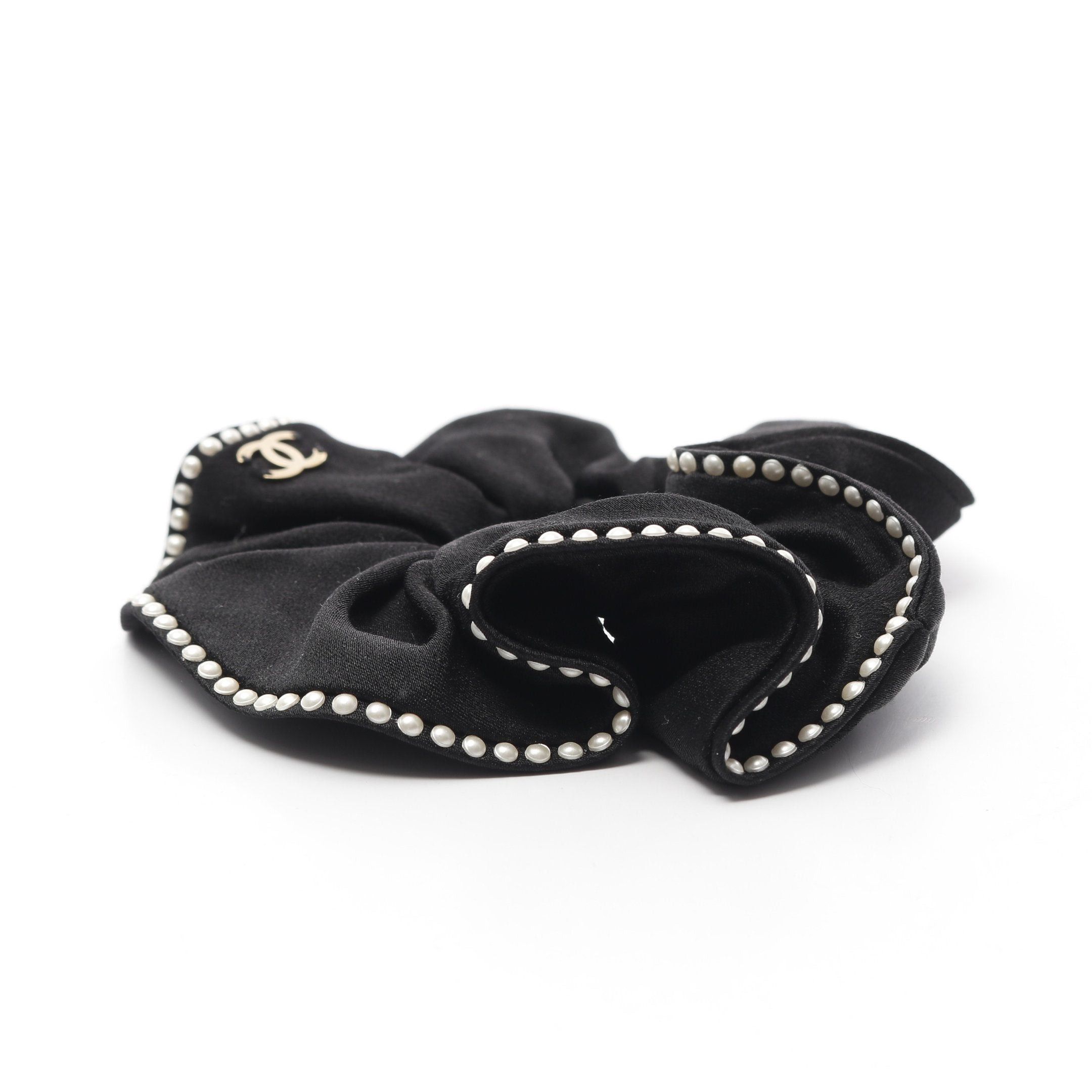 Chanel Chanel Coco Mark Scrunchie Hair Accessory Fabric Black Size ONE SIZE - 5 Thumbnail