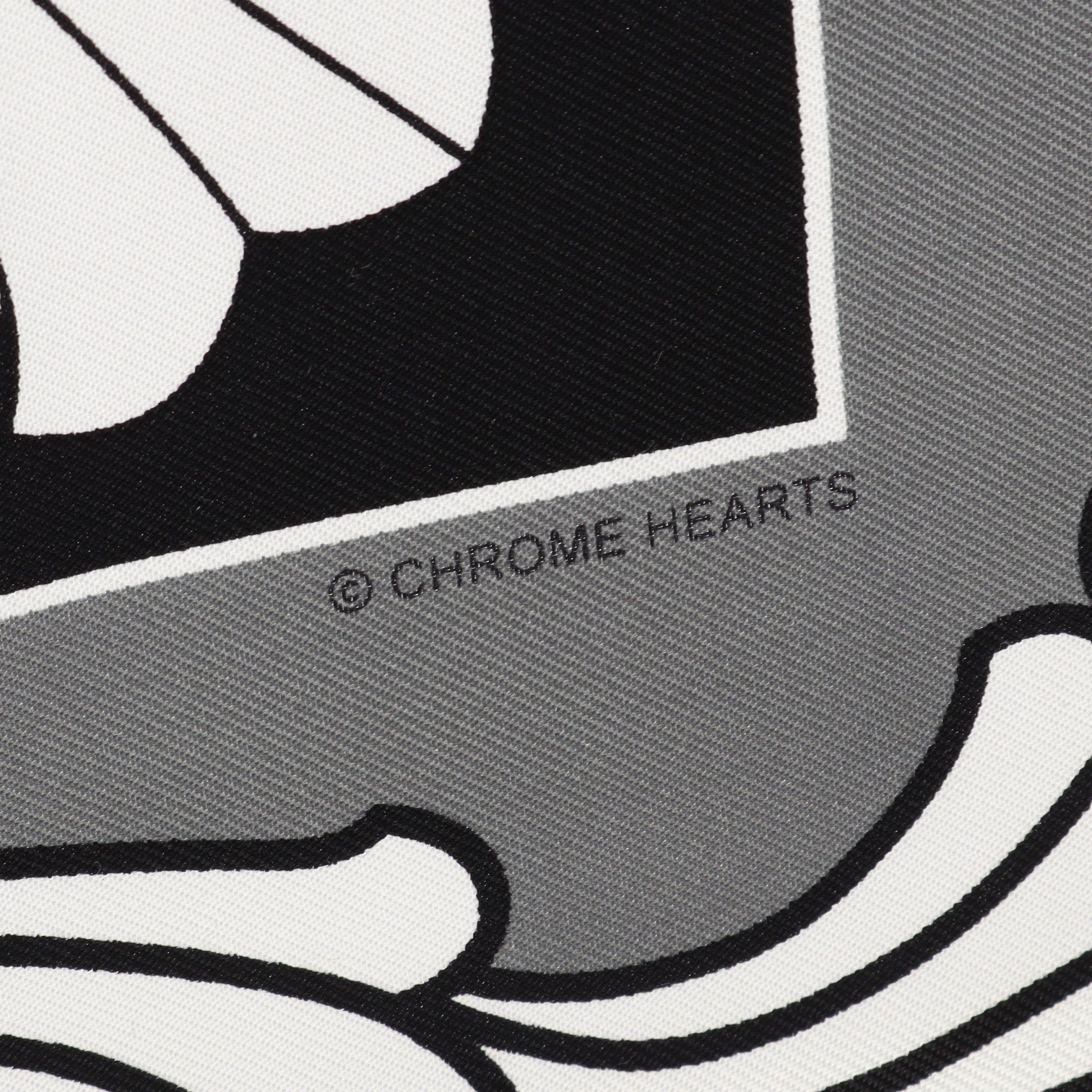 Chrome Hearts Chrome Hearts Scarf Silk Black Gray White Size ONE SIZE - 2 Thumbnail
