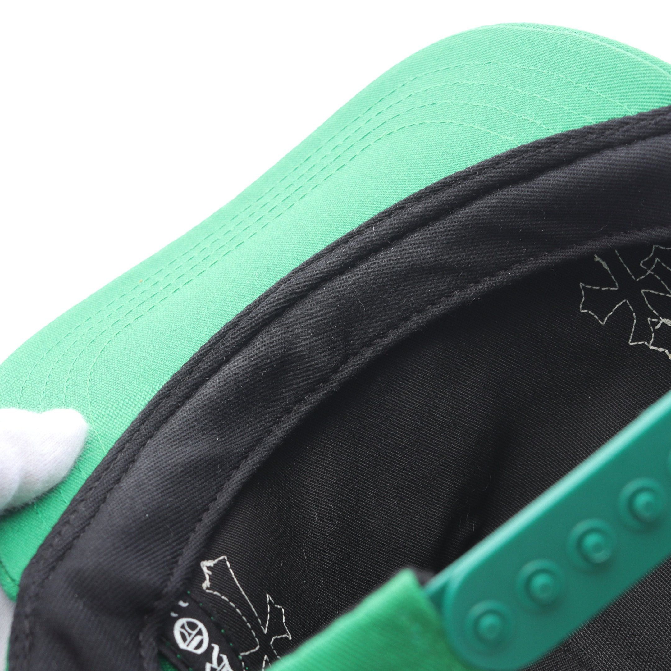 Chrome Hearts Chrome Hearts Ch Hat Cross Patch Baseball Cap Cotton Lamb Leather Green White Size ONE SIZE - 7 Thumbnail