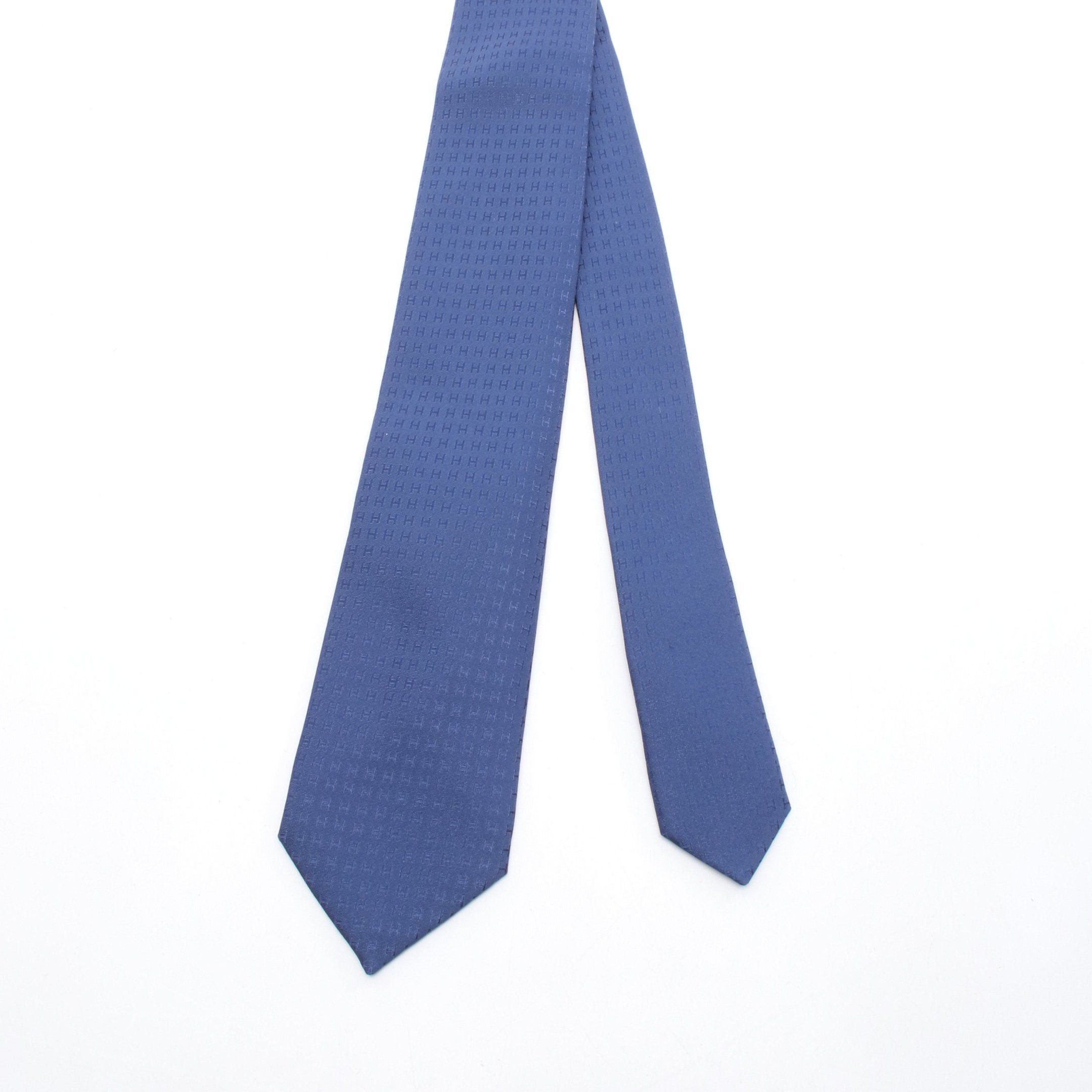 Hermes Hermes Tie Silk Navy Size ONE SIZE - 2 Thumbnail