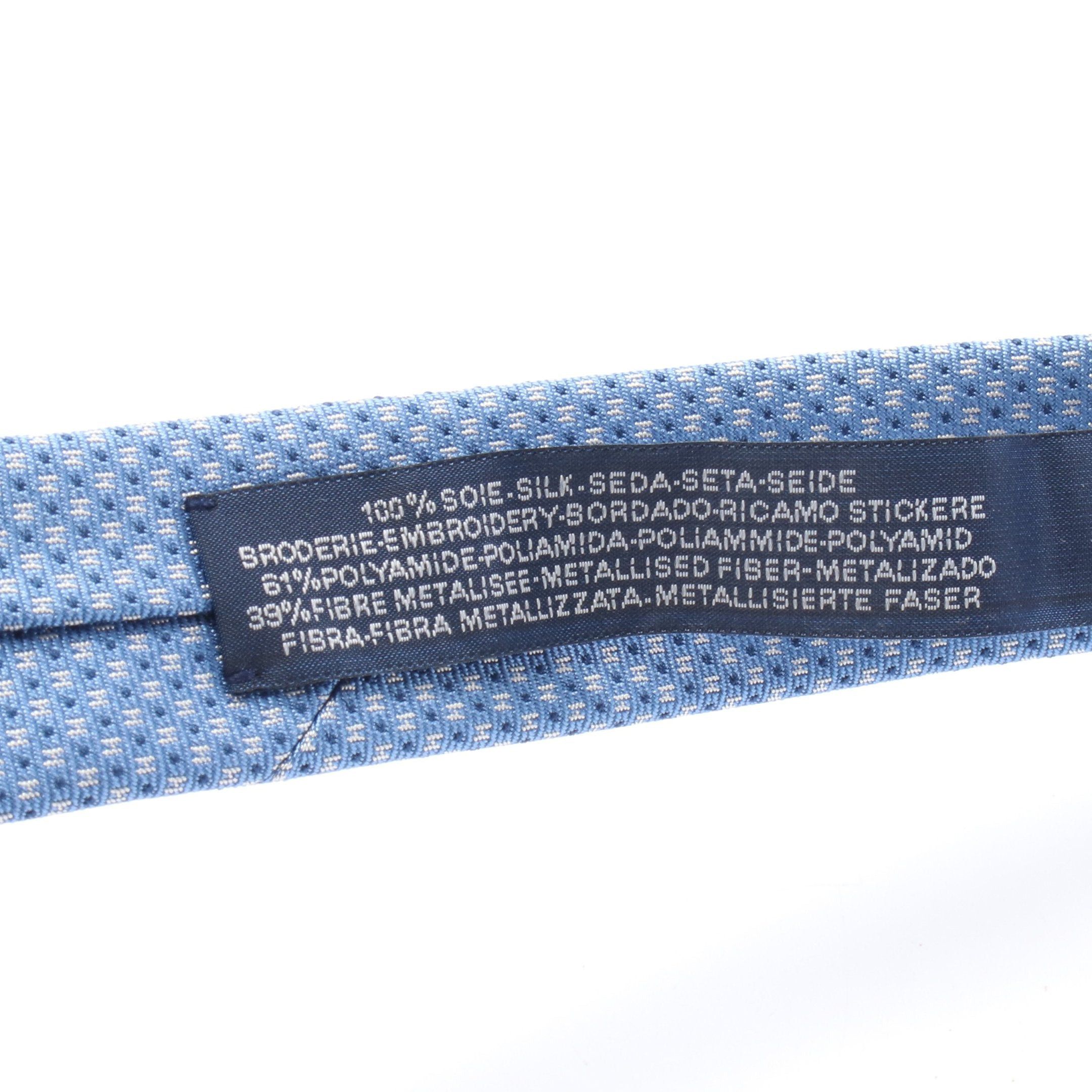 Hermes Hermes Tie Silk Blue Size ONE SIZE - 5 Thumbnail