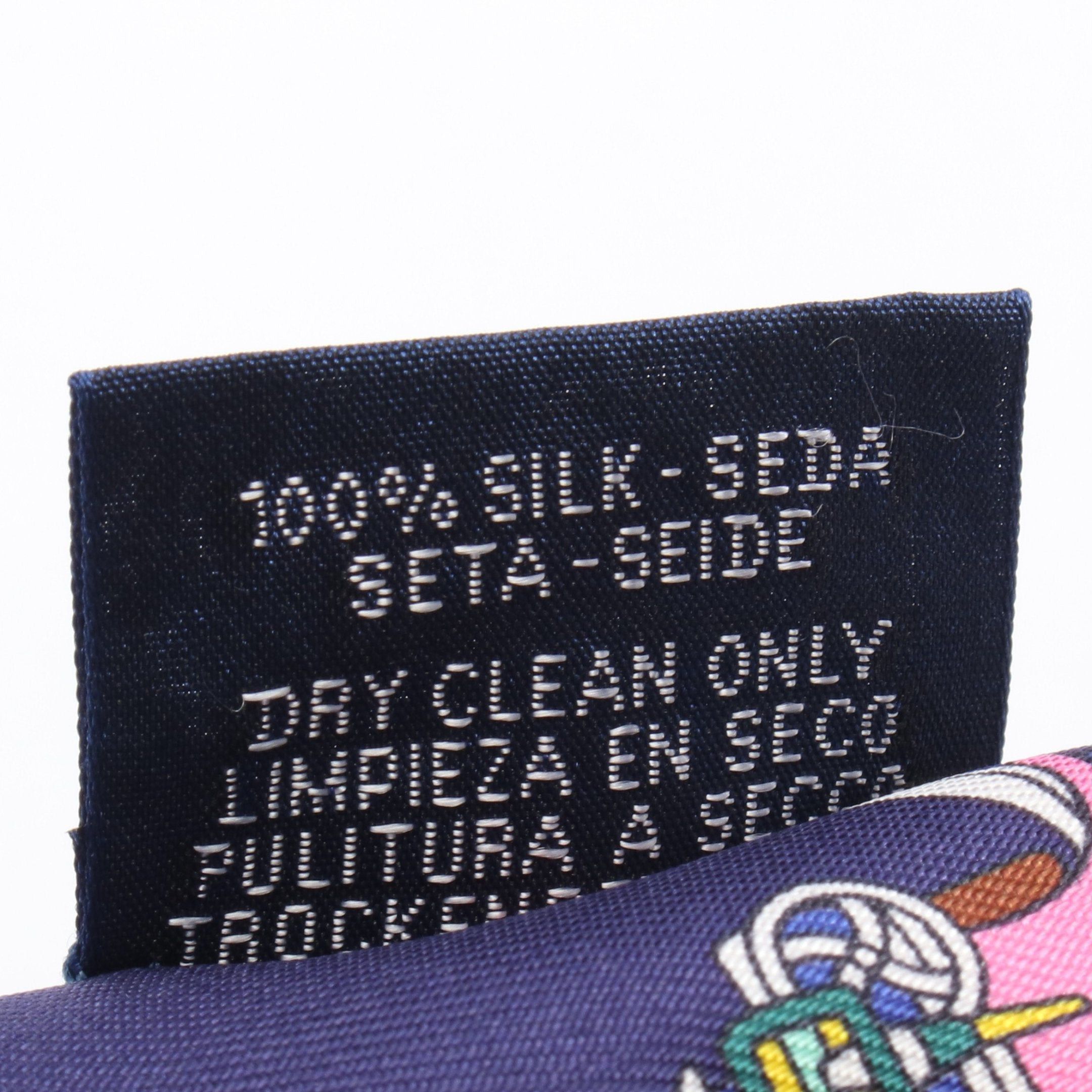 Hermes Hermes Twilly Voitures Exquises Ribbon Scarf Silk Navy Multicolor Size ONE SIZE - 3 Thumbnail