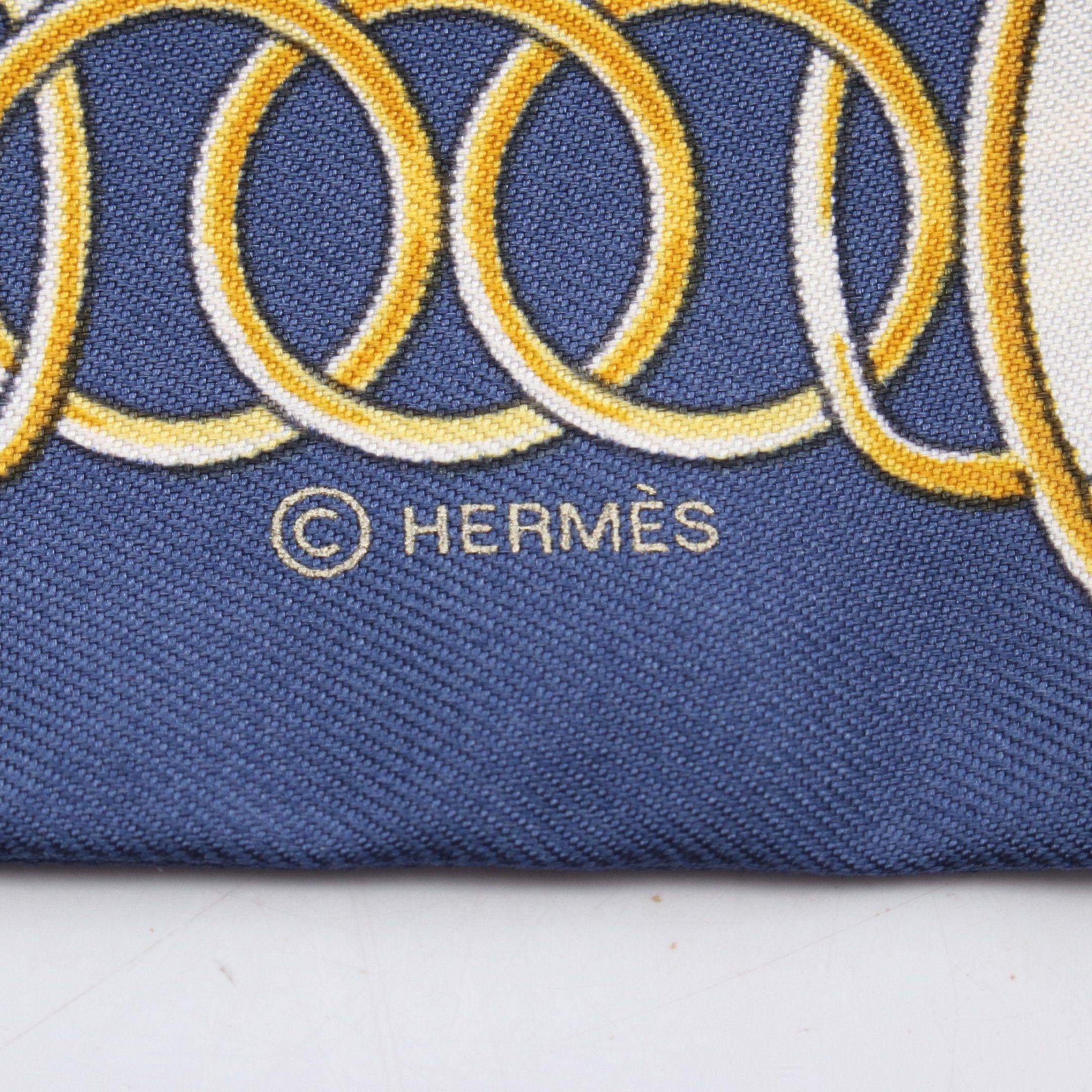 Hermes Hermes Twilly Lift Profile Ribbon Scarf Silk Navy Multicolor Size ONE SIZE - 2 Thumbnail