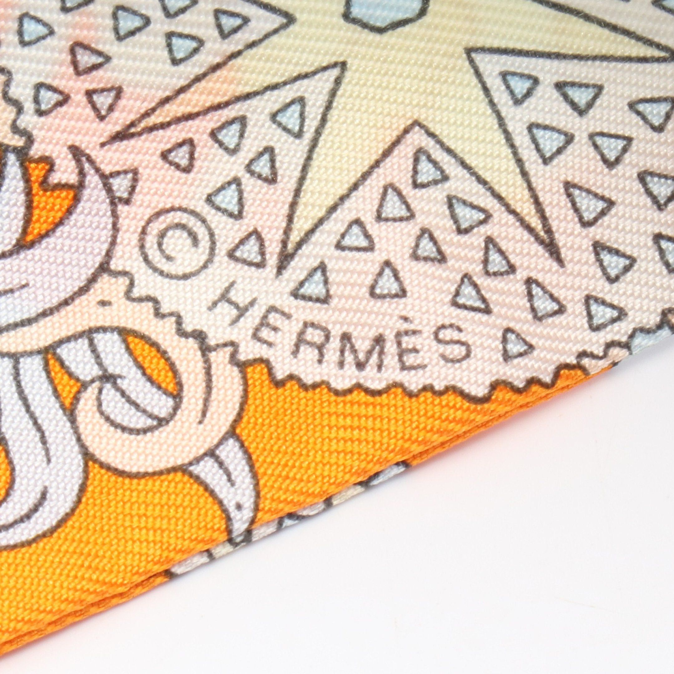 Hermes Hermes Twilly De Aux Duels Vieux Ribbon Scarf Silk Light Blue Green Multicolor Size ONE SIZE - 2 Thumbnail