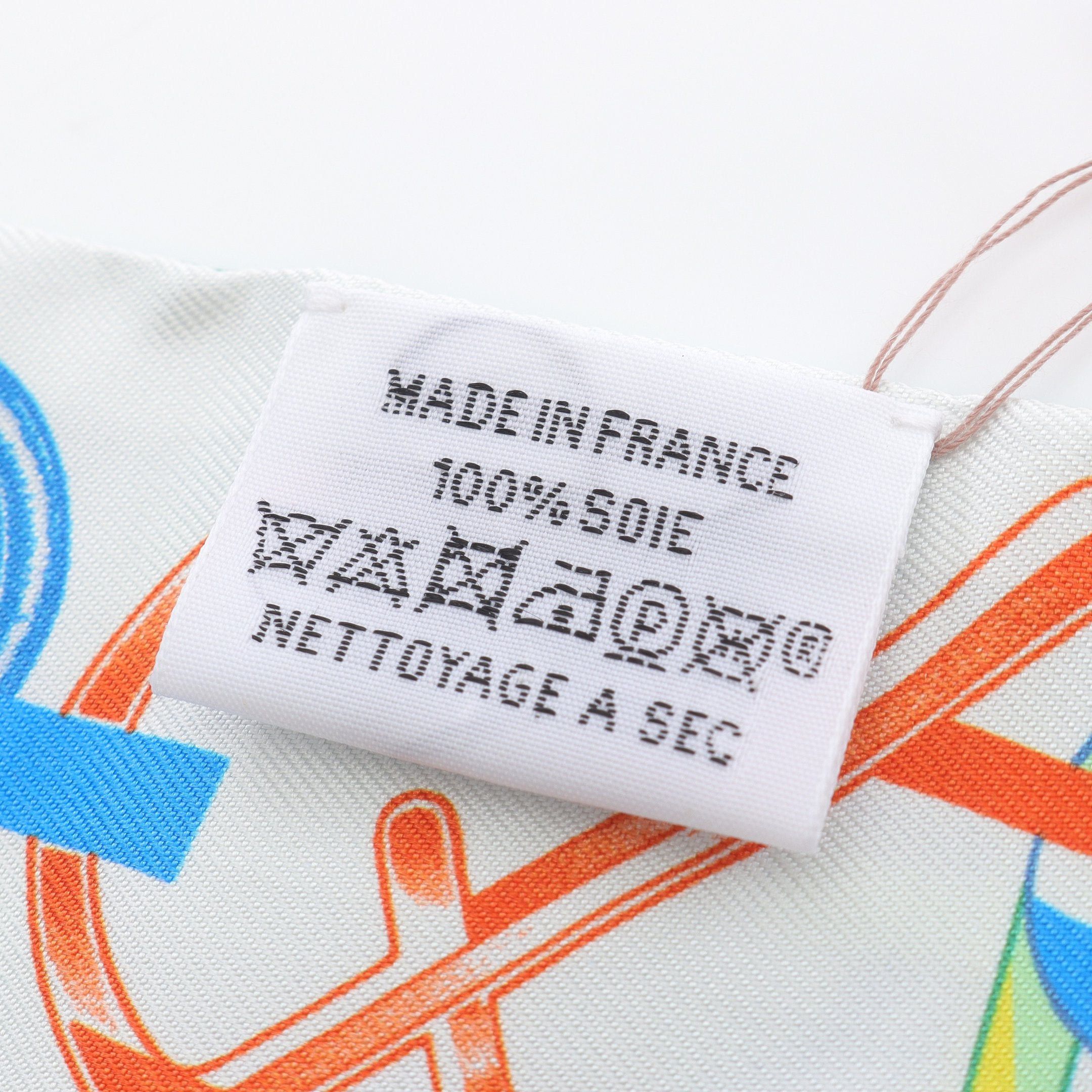 Hermes Hermes Twilly Do Re Boucles Scarf Silk Green White Multicolor Size ONE SIZE - 3 Thumbnail