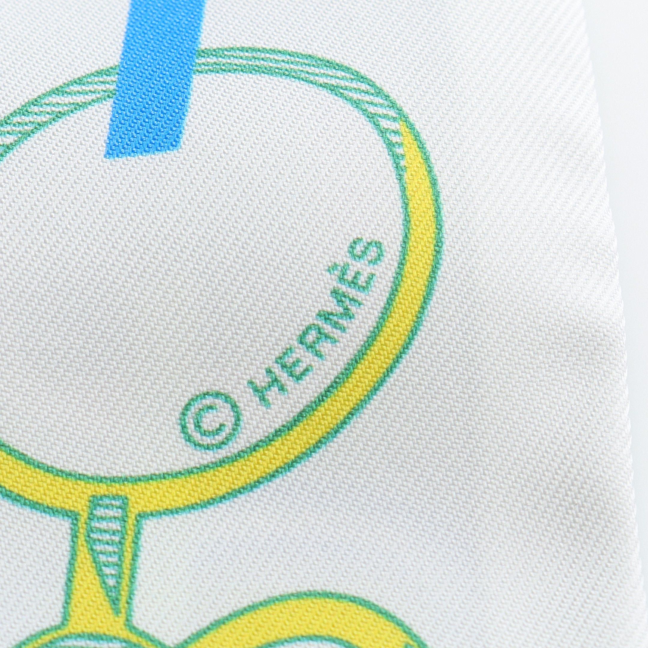 Hermes Hermes Twilly Do Re Boucles Scarf Silk Green White Multicolor Size ONE SIZE - 2 Thumbnail