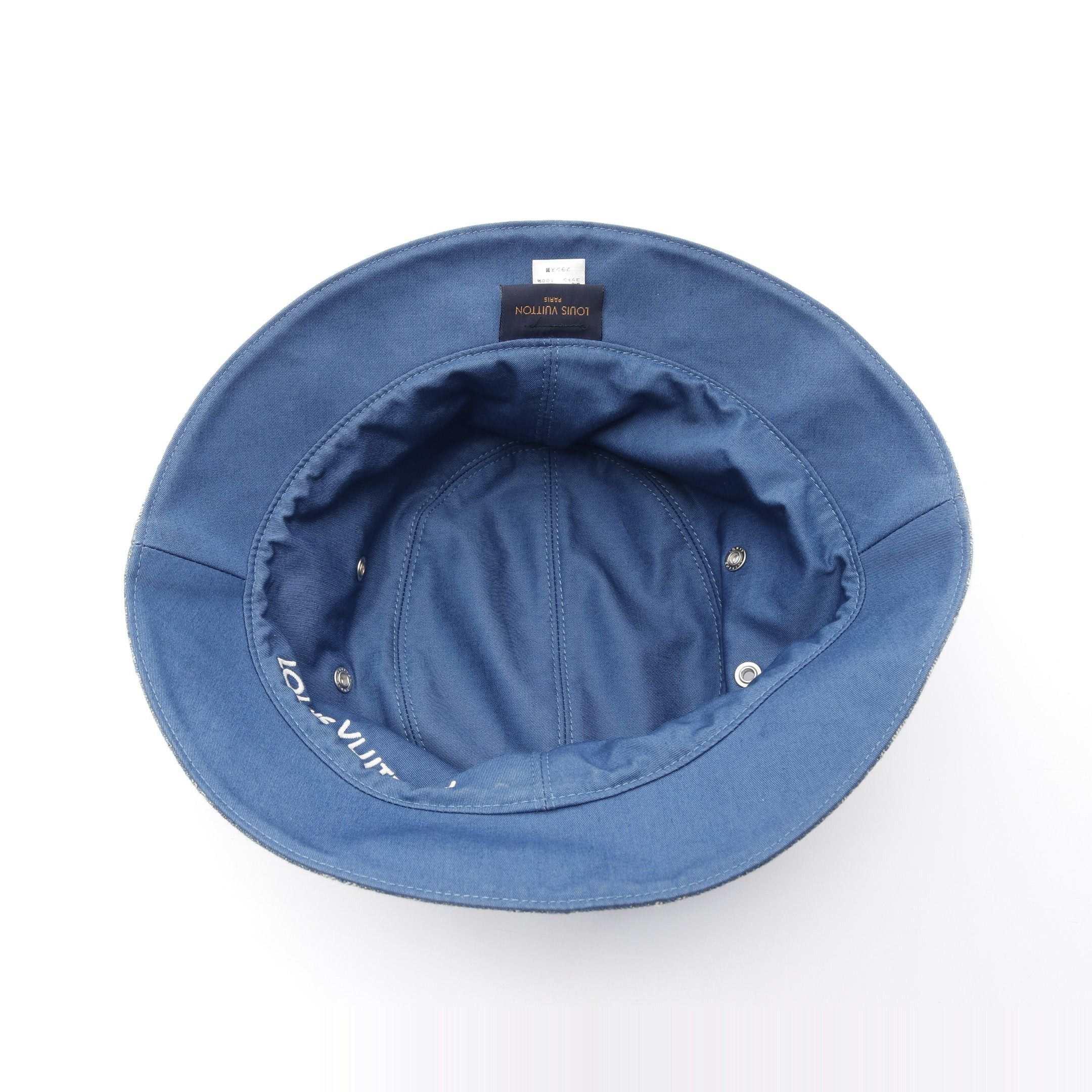 Louis Vuitton Louis Vuitton Monogram Denim Bucket Hat Cotton Blue Size ONE SIZE - 3 Thumbnail