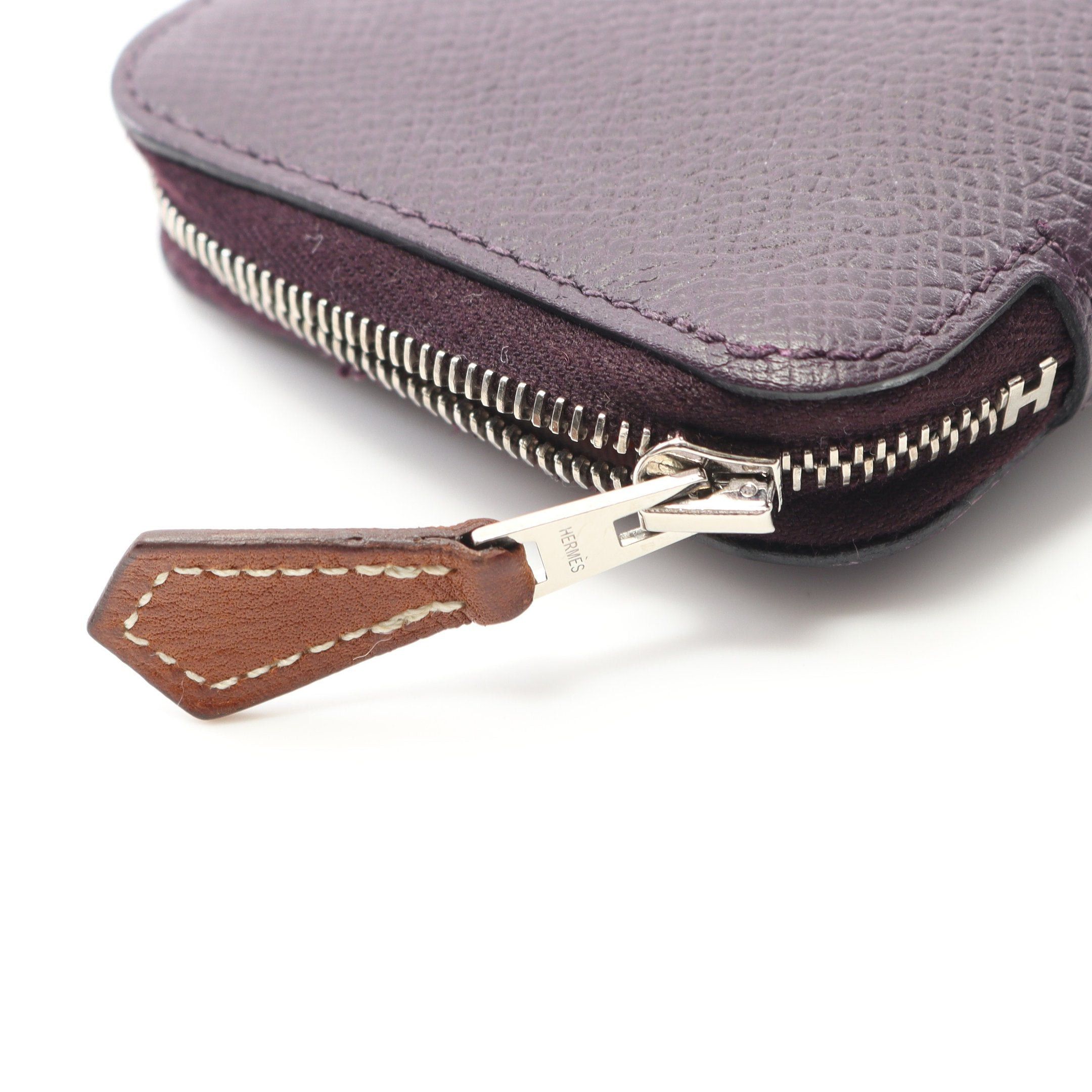 Hermes Hermes Azap Compact Mini Silk In Coin Purse Veau Epsom Dark Purple Silver Hardware D Stamp Size ONE SIZE - 7 Thumbnail