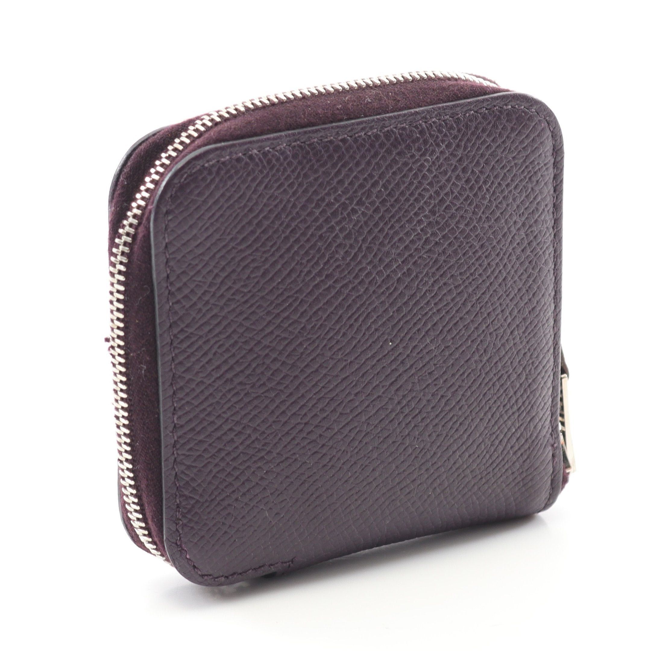 Hermes Hermes Azap Compact Mini Silk In Coin Purse Veau Epsom Dark Purple Silver Hardware D Stamp Size ONE SIZE - 2 Thumbnail
