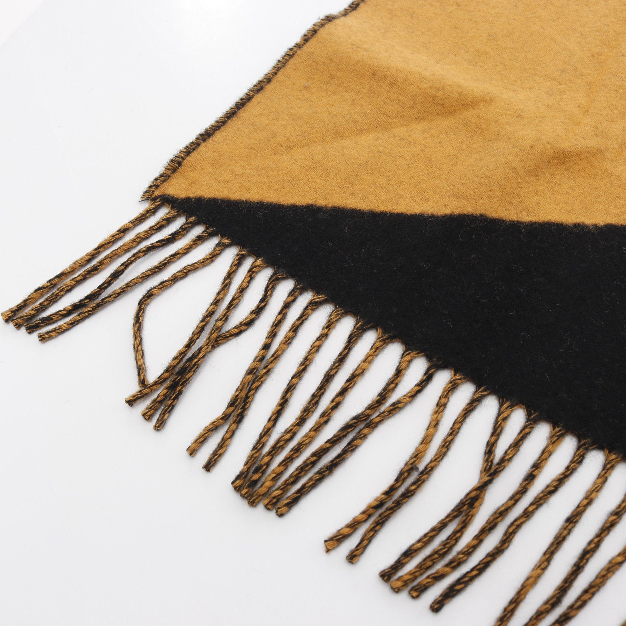 Hermes Hermes Kazak Zigzag Scarf Cashmere Black Orange Size ONE SIZE - 5 Thumbnail